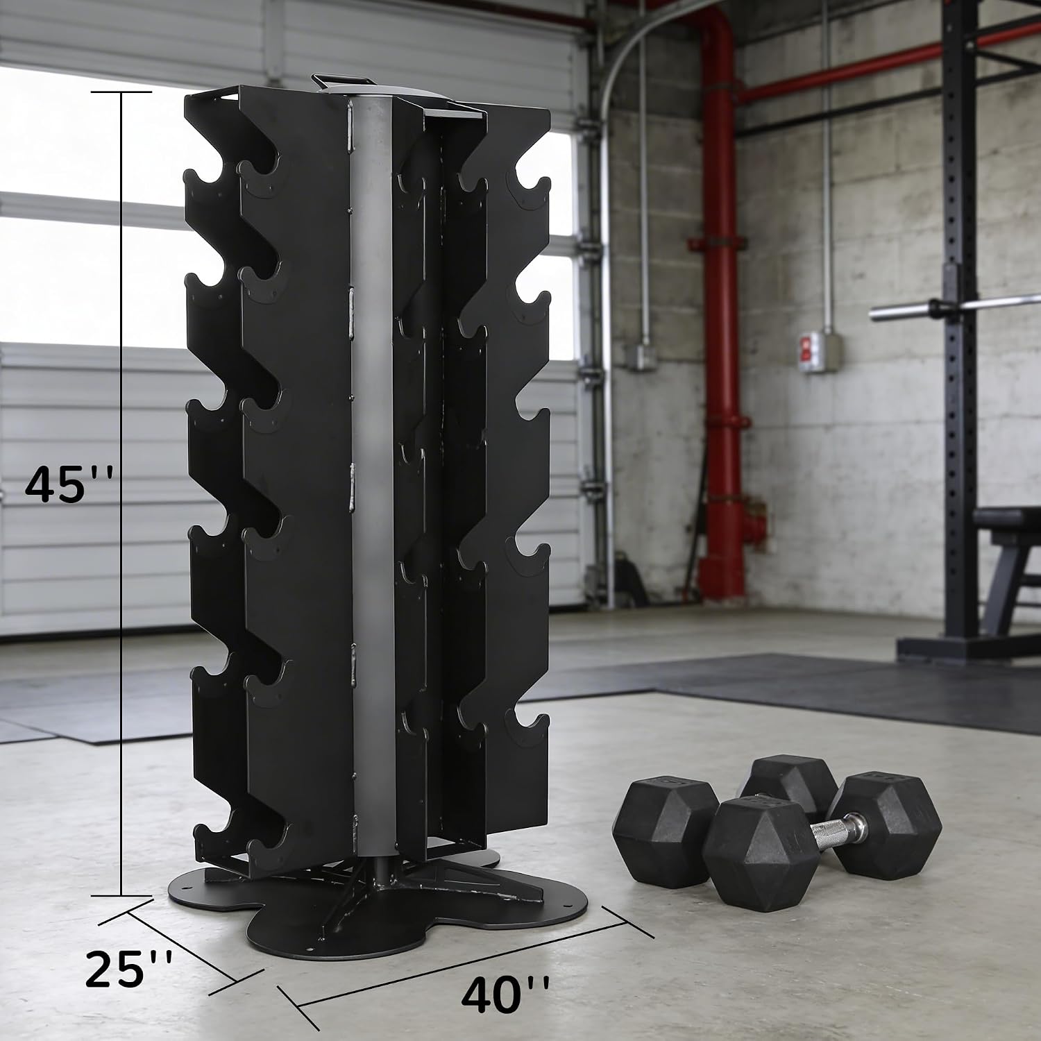 Fitvids A-Frame Dumbbell Weight Rack, Vertical Storage Rack for Dumbbells, Weight Stand Only for Home Gym Space Saver, 4-Tier or 5-Tier Option