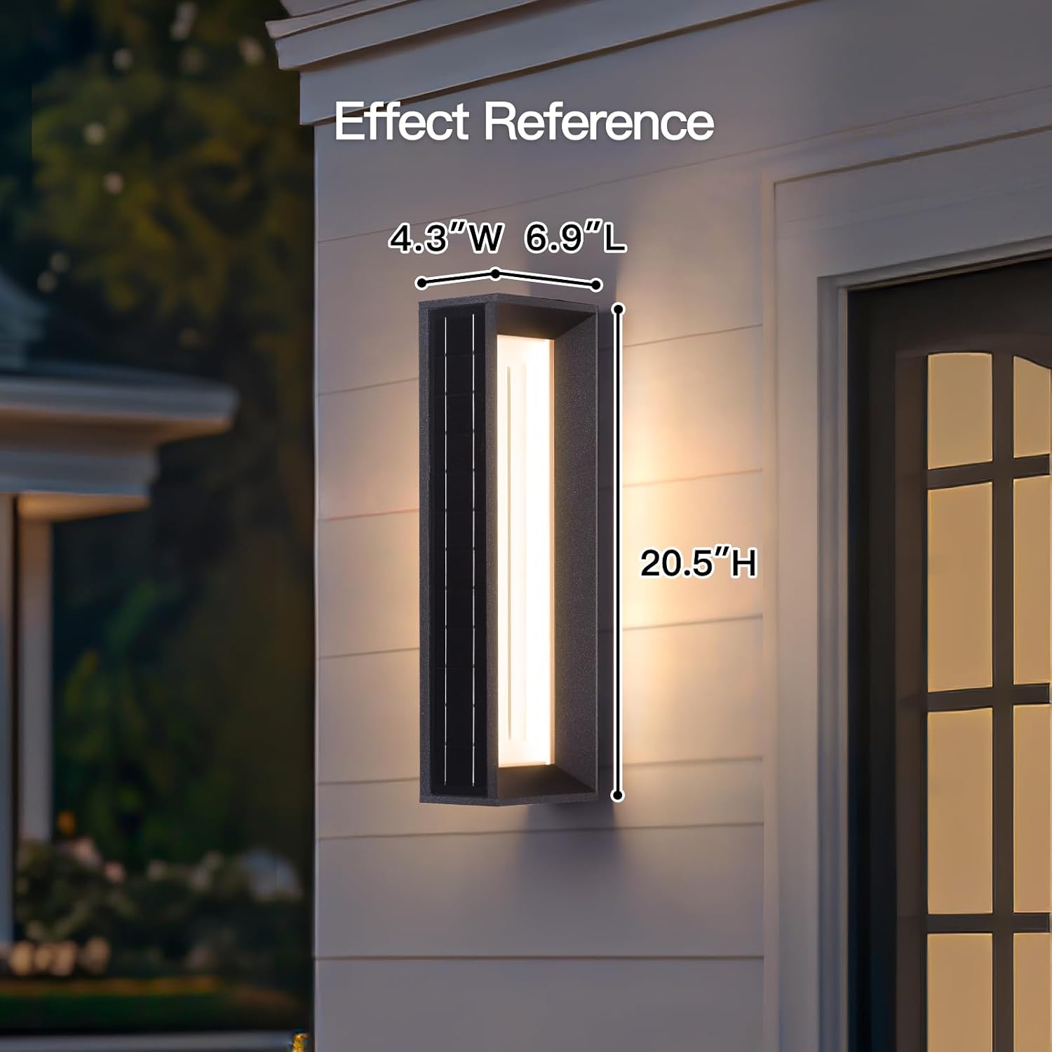 MVBT 20.5' Solar Wall Lights Outdoor Waterproof, 1 Pack Solar Wall Sconces Lights Outdoor, 3000K LED Modern Porch Light, Front Door Light Fixture Dusk to Dawn, Large Exterior Garage Light for House