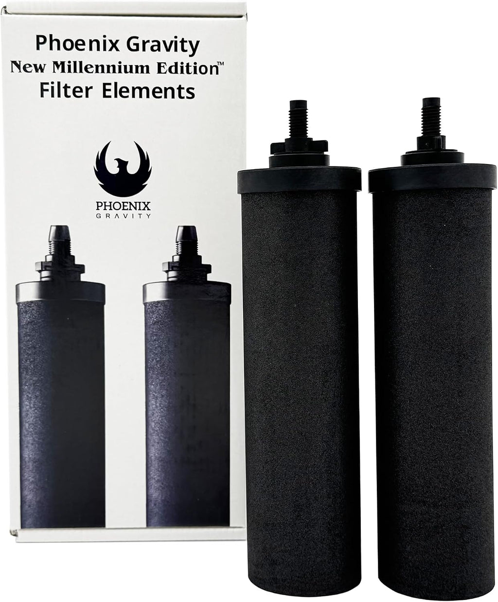 Berkey - Phoenix Gravity New Millennium Edition Water Filter Elements (Set of 2) - NMCL Endorsed Replacement in Lieu of Black Berkey Elements BB9-2
