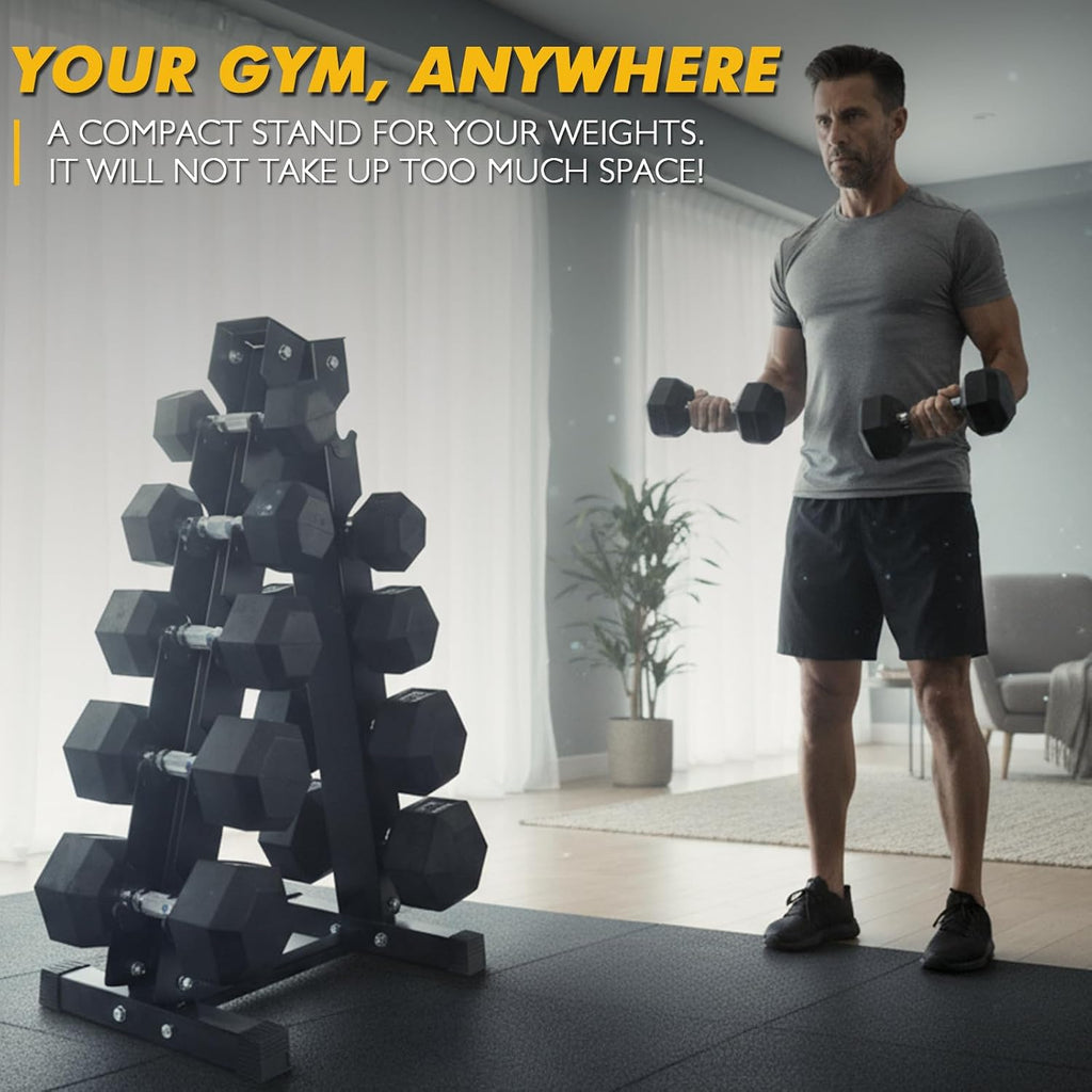 RitFit 5-780LBS Rubber Coated Hex Dumbbell Weight Set with Rack and Adjustable Weight Bench for Home Gym, Strength Training, Workouts