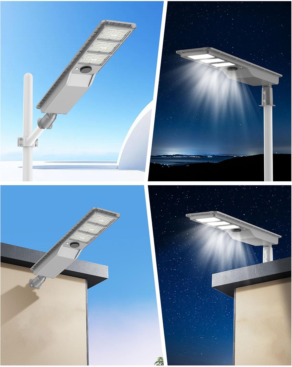 12000W Solar Street Light Outdoor, 3200 Sq.Ft Super Bright LED Flood Light with Motion Sensor, IP67 Waterproof Dusk to Dawn Security Light for Parking Lot Yard Farm Barn Commercial Area Garage