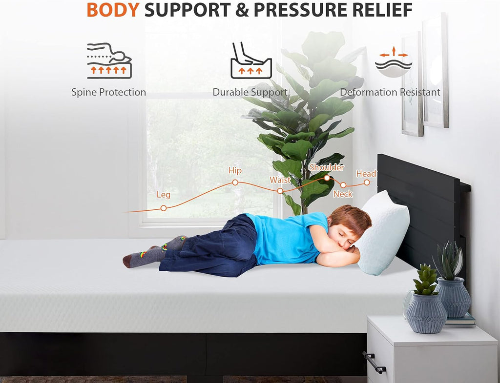 MKDLUFEI 8 Inch Queen Mattress,Memory Foam Mattress Queen,Breathable Cool Gel Mattress Medium Firm Queen Mattress and Box Spring Set,Queen Bed Mattress Gel Memory Foam Mattress for Back Pain,White