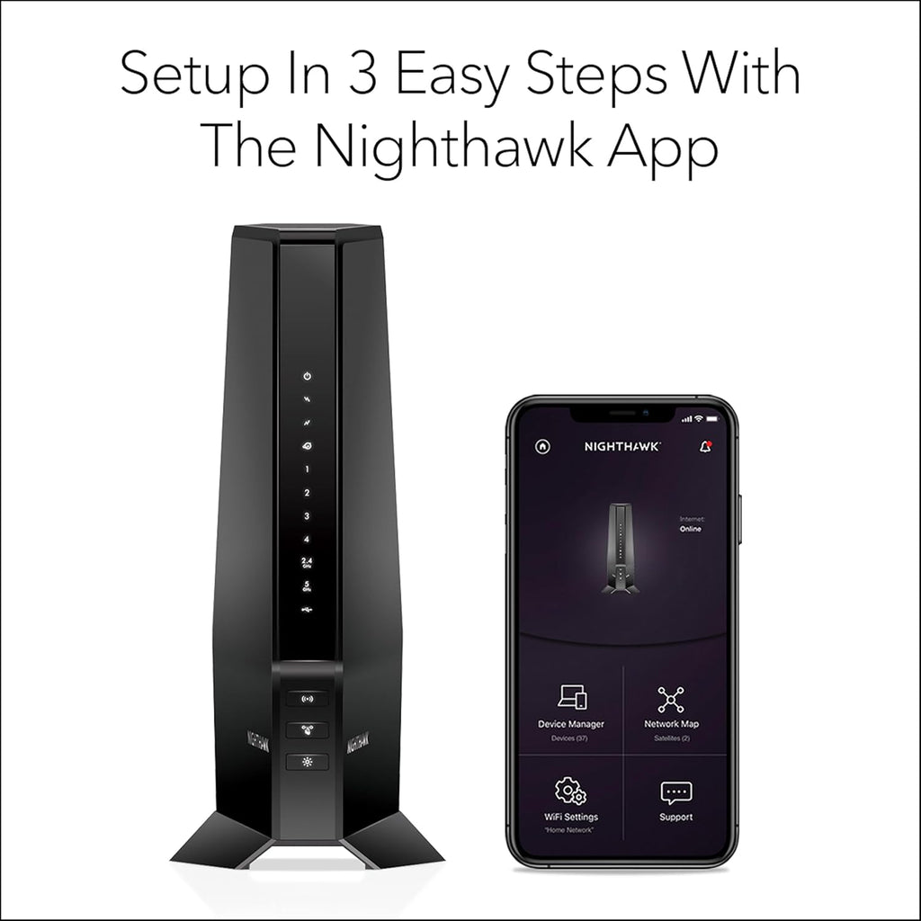 NETGEAR Nighthawk CAX30S AX2700 WiFi 6 Cable Modem Router [Up to 2.7Gbps] (Renewed)