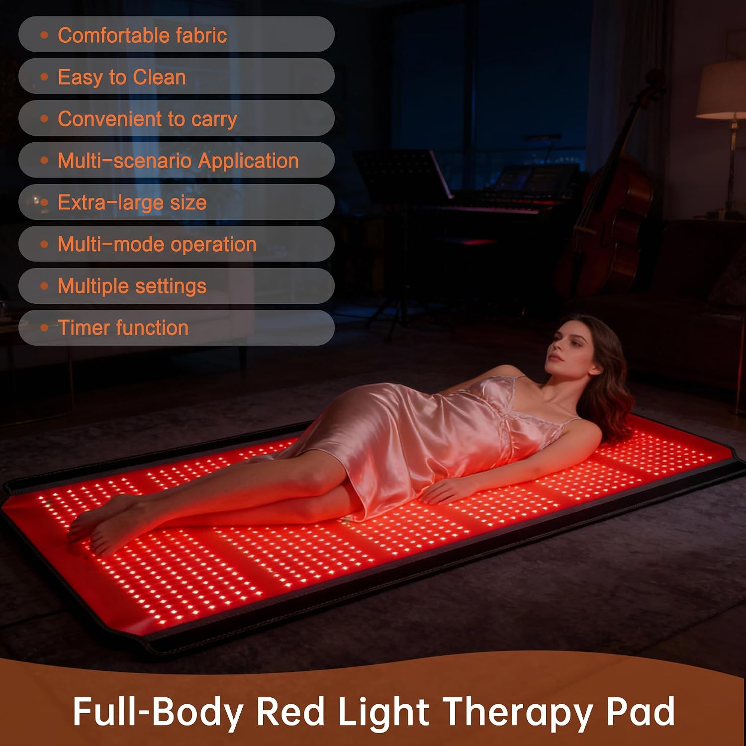 Full Body Red Light Therapy Mat, 74.8'*35.4' Whole Red Light Therapy Pad for Body with 660nm & 850nm, 1260 LEDs redlight Blanket with Adjustable Timer & Intensity, Gifts for Women, Men, and Pets