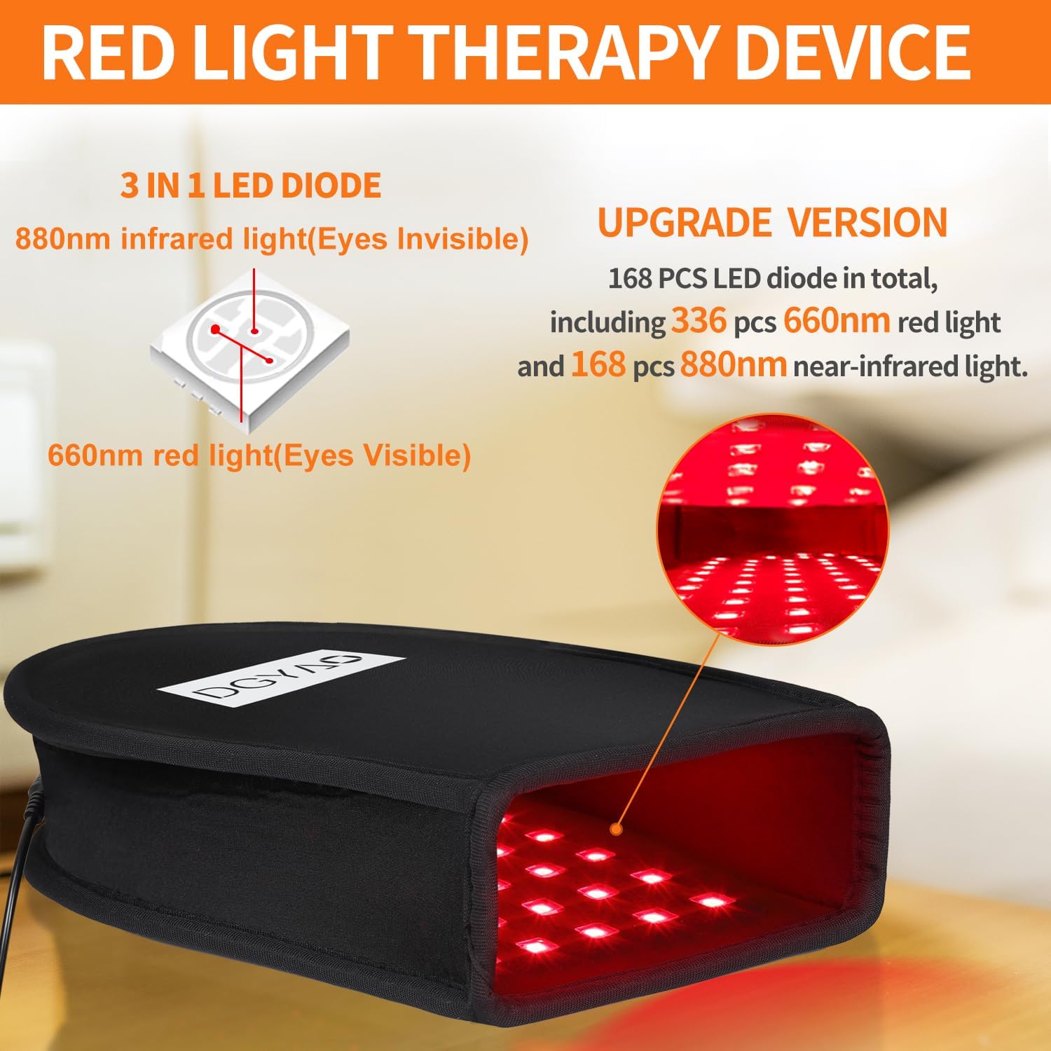 Red Infrared Light Therapy for Hand Pain Relief, 660nm & 880nm Infrared Hand Therapy Deep Penetrate Into Joint for Fingers Wrist Pain Relief, Double Side Design Pad Full Cover Hand LED Therapy