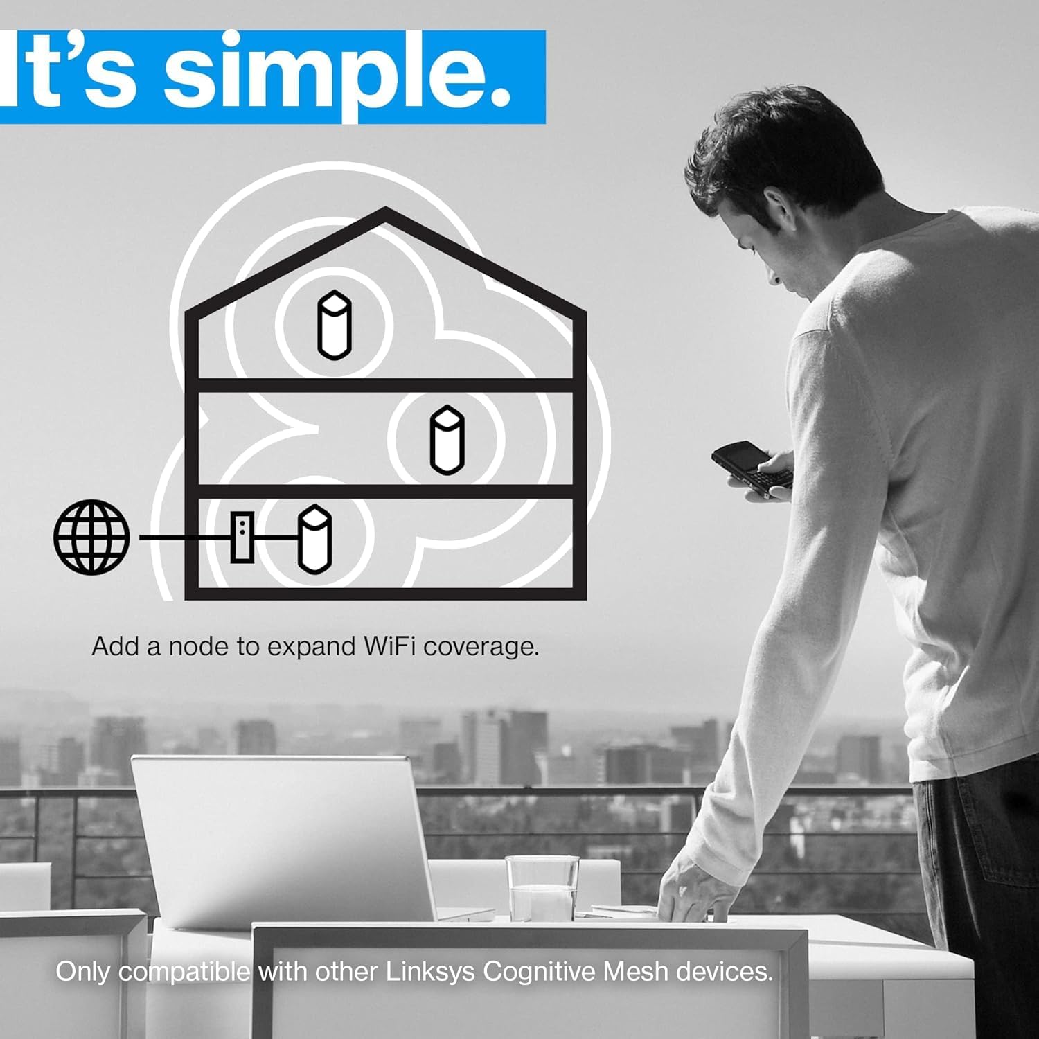 Linksys Velop Pro 6E WiFi Mesh System | One Cognitive Mesh Tri-Band Router | 5.4 Gbps (AXE5400) Speeds | 3,000 sq ft Coverage | Connect 200+ Devices | 1Pk MX6200 Grey | 2024 Release