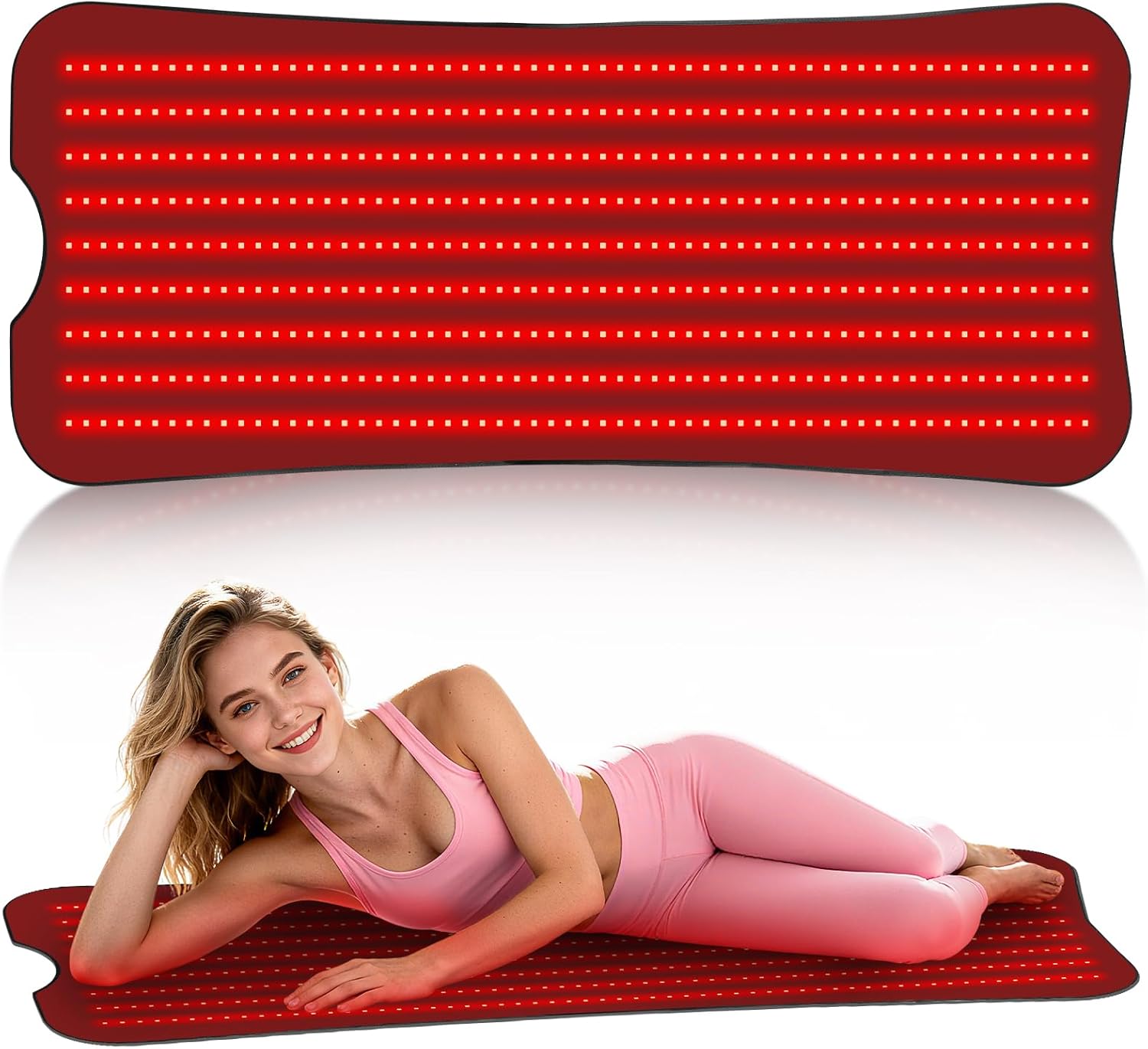 Red Light Therapy Mat for Body, Red Light Therapy Pad with Controller, 540pcs 2 in 1 LEDs (660nm & 850nm), Adjustable Timer & Intensity, Premium Leather