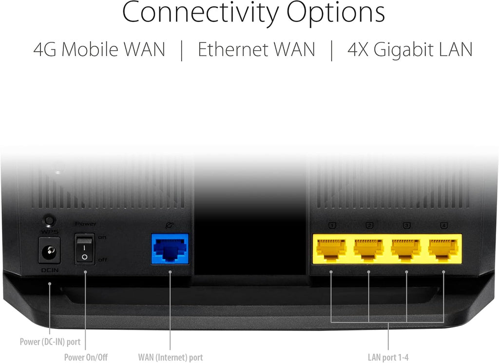 ASUS 4G-AX56 Gigabit Ethernet Dual-Band Wireless Router - Black