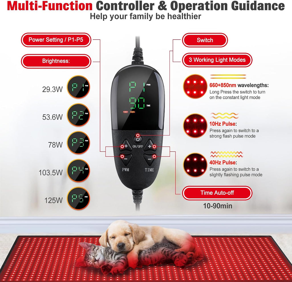 Red Light Therapy for Body, 660nm 850nm Infrared Light Therapy Pad, Wearable Wrap with Timer Remote Control for Back Shoulder Waist Knee, Infrared Light Device Home Use, 71'' x 31'' Large Area