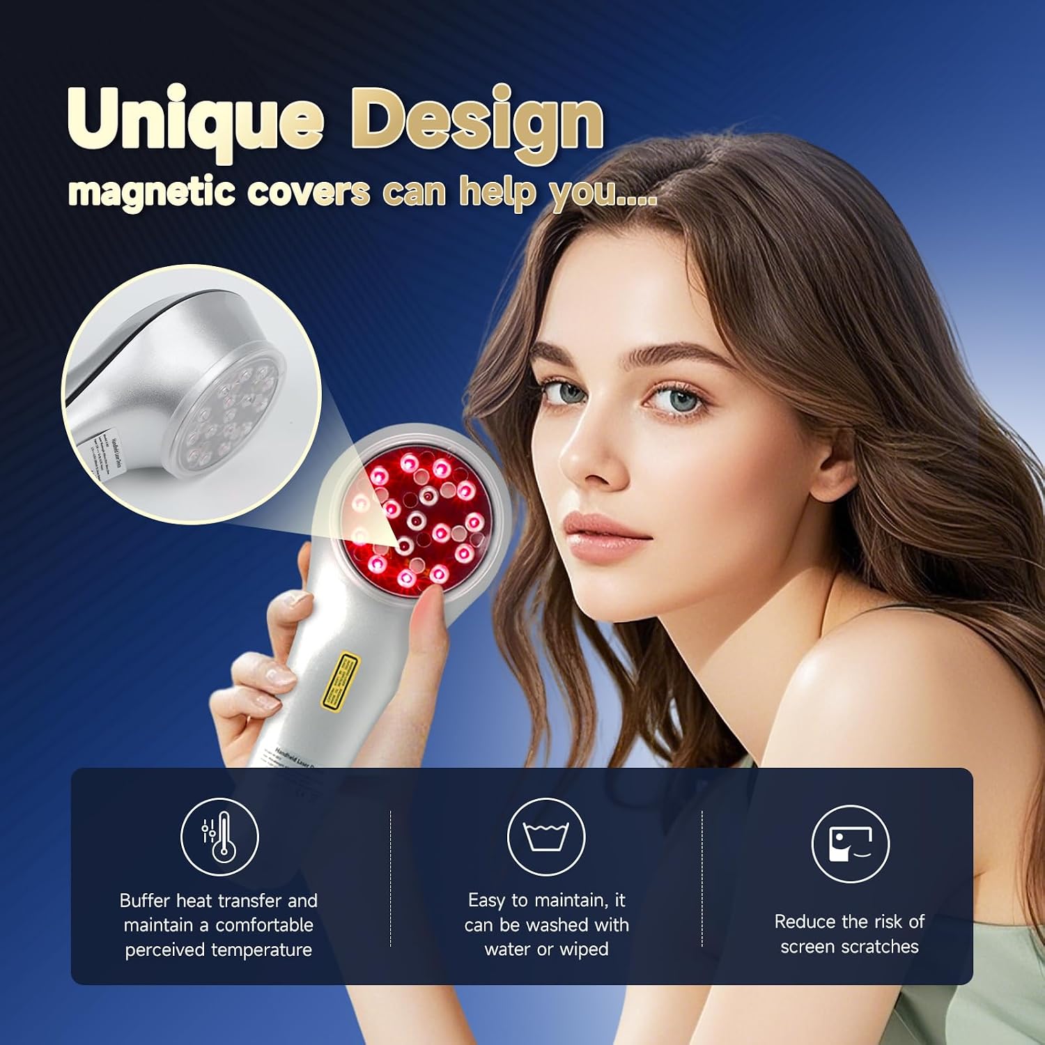 Handheld Red Light Therapy with Magnetic Cover,Cold Laser Red Light Therapy Wand for Pet/Human Treatment Device, Suitable for Muscle Body Pain Relief and Improve Healing (3 * 808nm+13 * 650nm)