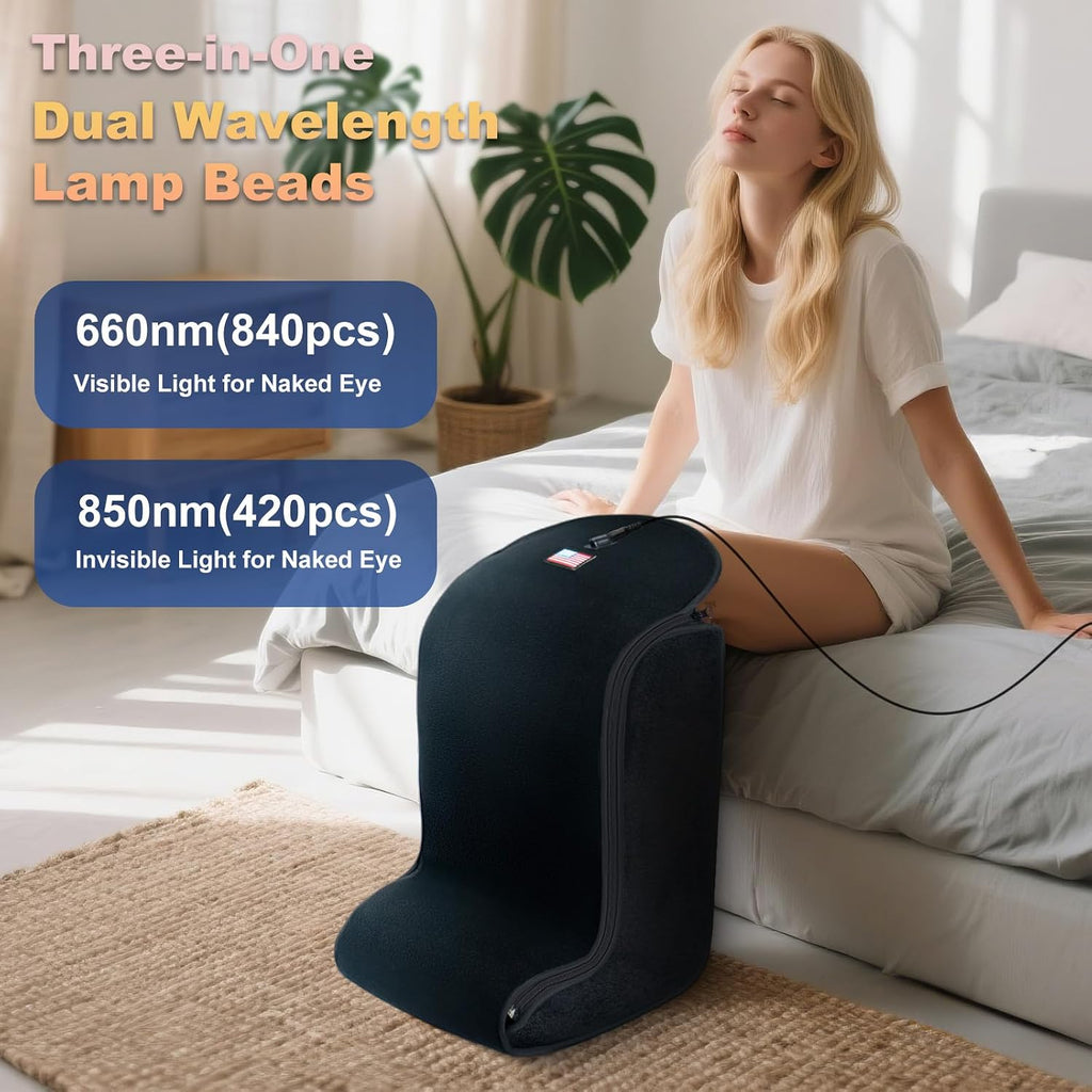 Red Light Therapy Device for Feet, Knees, Ankles & Legs – 2026 Upgraded 4 Therapy Modes, 5 Intensity Levels, 10–90 Min Timer, Red & Infrared Light Therapy for Home & Travel Use (13.8 × 10 × 19 in)
