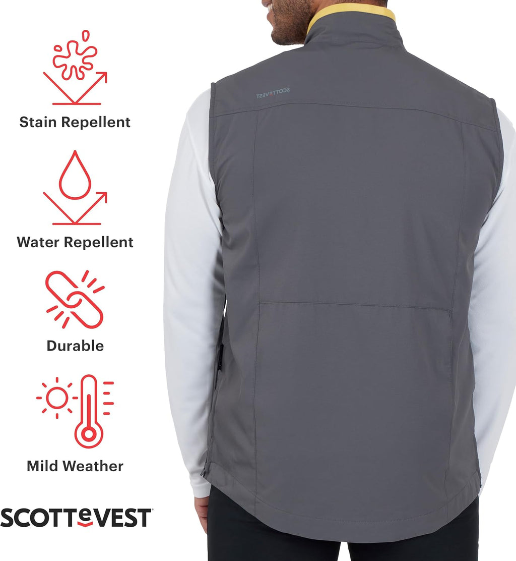 SCOTTeVEST Best Travel Vest for Men - 26 Hidden Pockets - Water Repellent for Travel & More