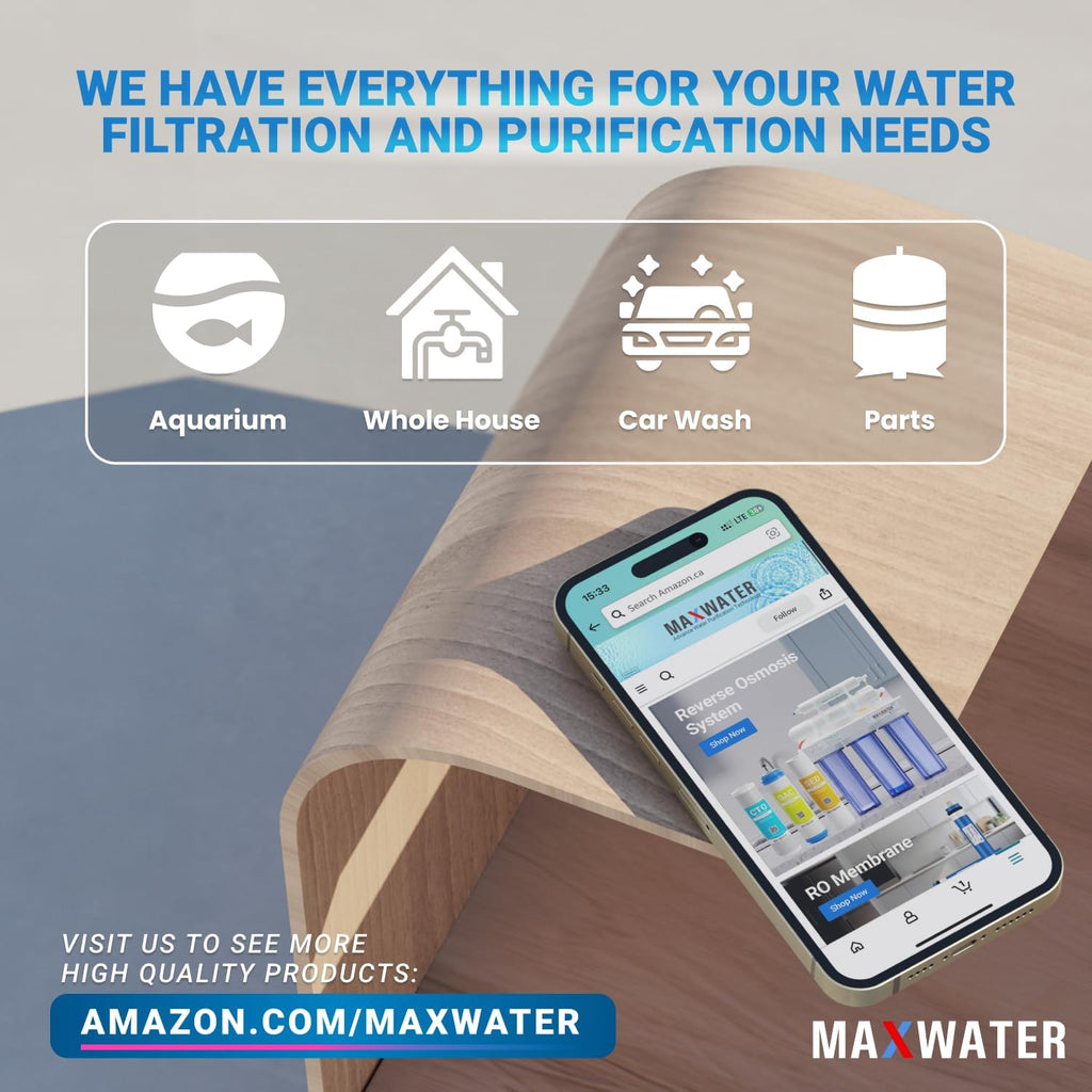 Max Water XLE-4040 Reverse Osmosis 4' x 40' RO Membrane, 2600 GPD | XLE 4040 For Water Purification Desalination Commercial, Industrial, Agricultural, Salt Rejection 99%