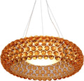 Chandelier, Nordic Foscarini Caboche LED Pendant Light Acrylic Ball Hanging Chandeliers Living Room Restaurant Decor Art Classical Luminaria(Warm,Amber_Dia 35CM)