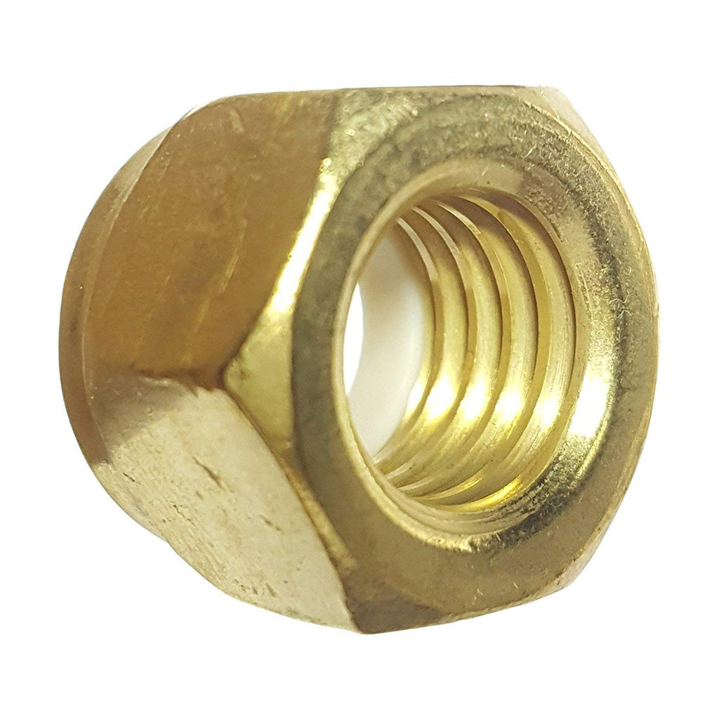 Fastenere Nylon Insert Hex Lock Nuts - 5/16'-18 (1000-Pack) Solid Brass Alloy Steel Grade 360, Plain Finish, Corrosion-Resistant, Multi-Use Hardware Nuts - Secure Fastening w/Hex Socket Drive
