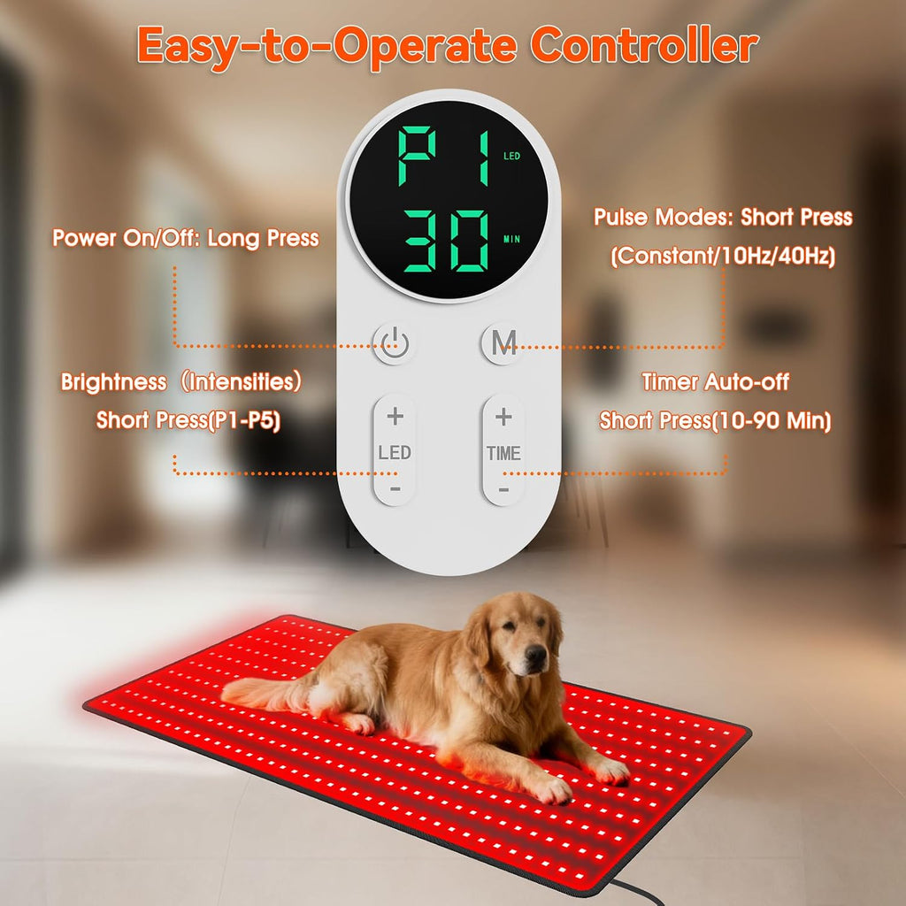 Red Light Therapy Mat for Body, Large 39'x24' Infrared Light Pad with 400 LEDs Tri-Chip 660nm & 850nm, Red Light Blanket for Back, Leg, Joint & Muscle Pain, 9 Timer, Max 60W