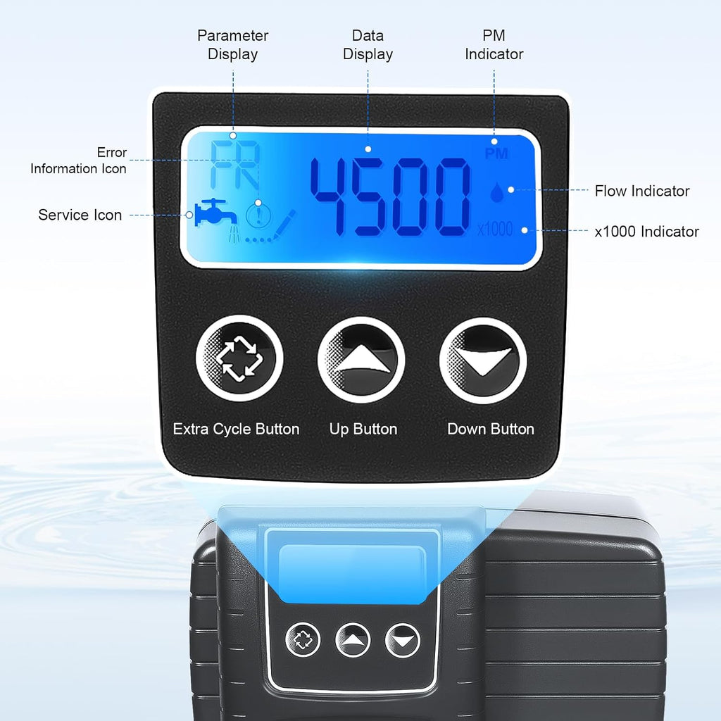 Water Softener Valve, 5600XSTST Time Type Digital Control Valve Replacement Head for Water Filter Softener R-esin Tank