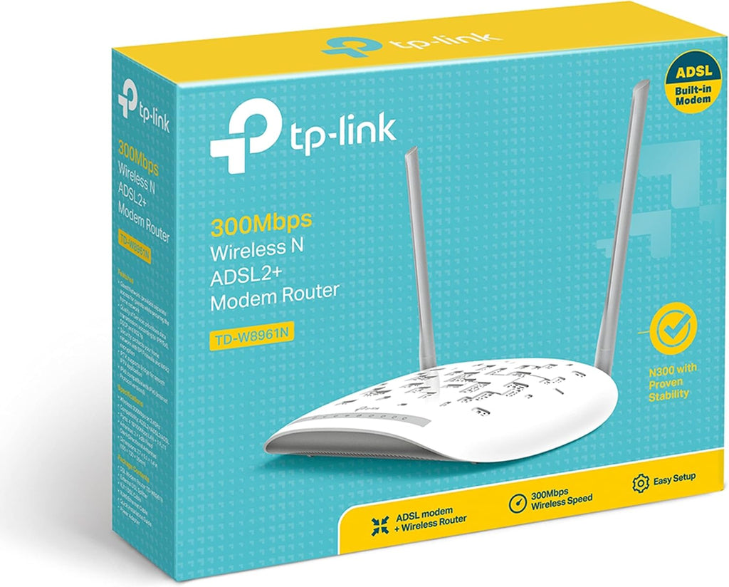 TP-LINK TD-W8961N 300Mbps fixed Antenna Wireless N ADSL2+ Modem RouterTD-W8961N 300Mbps fixed Antenna Wireless N ADSL2+ Modem Router