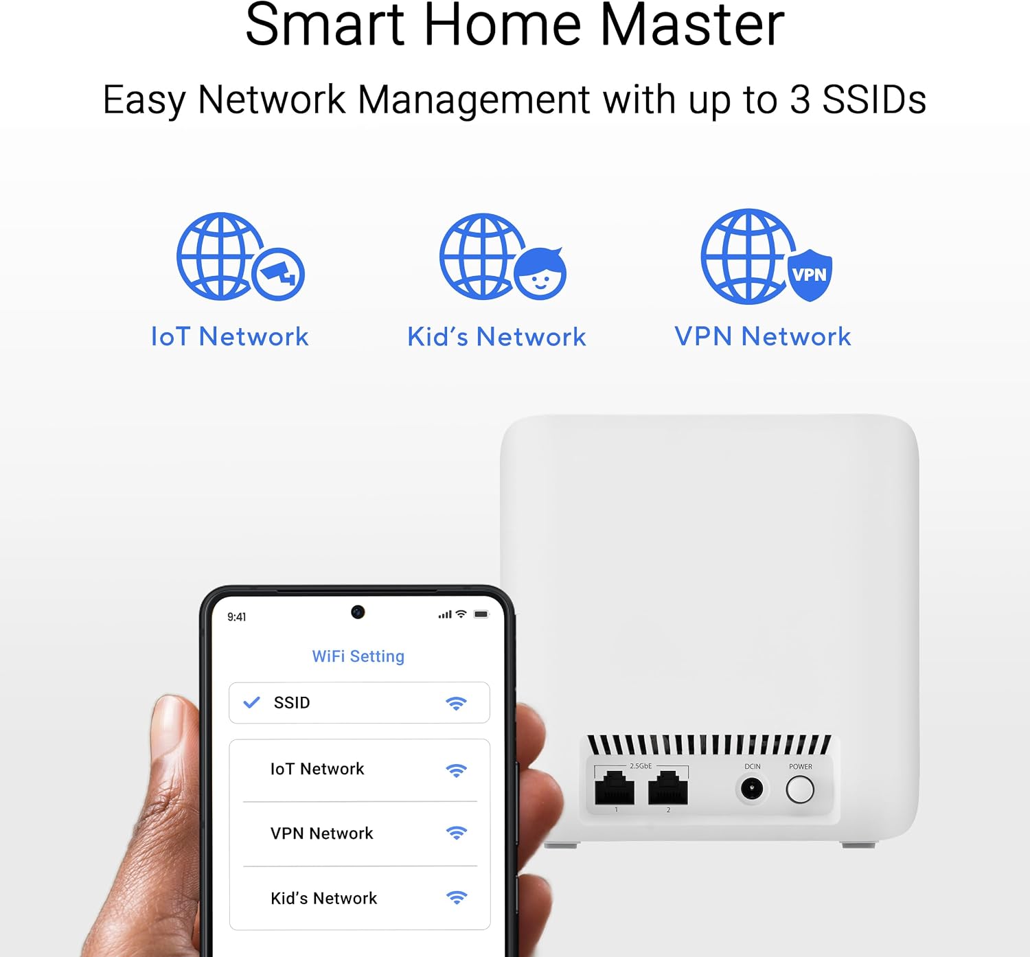 ASUS ZenWiFi BD5 Dual-Band WiFi 7 Mesh, 5000 Mbps, 2500 sq.ft (1pk), Dual 2.5G Ports, Security and Parental Controls Included, Smart Home Master SSIDs
