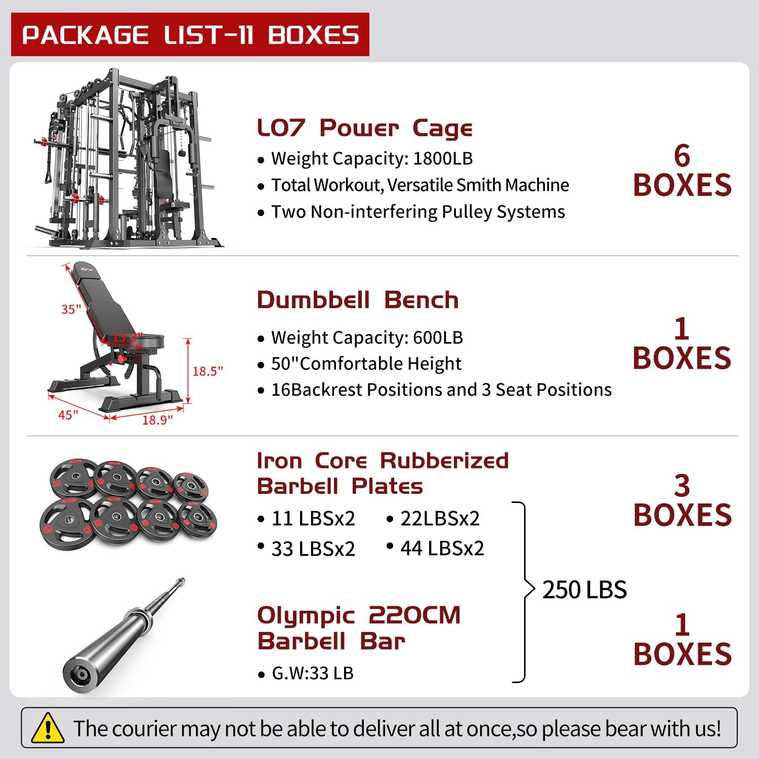 Multi-Purpose Squat Rack,Smith Machine Weight Rack Set with Cable Crossover System, Home Gym Power Racks, Power Racks and Packages