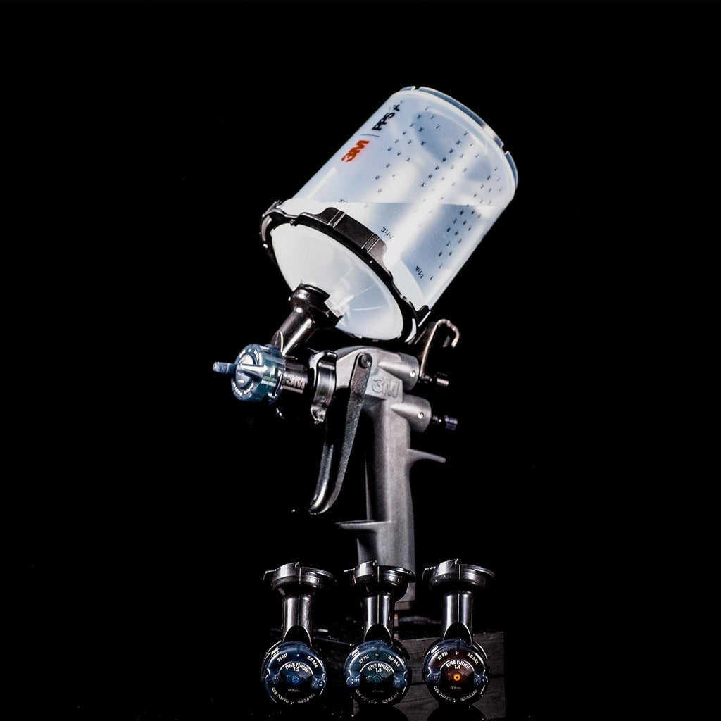 3M Performance Fine Finish Spray Gun System 26978, Includes PPS 2.0 Cup System, 15 Replaceable Gravity Fine Finish HVLP Atomizing Heads, Air Control Valve