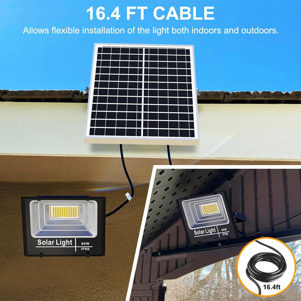 Solar Flood Light Outdoor, 1500LM 6000K Bright Floodlights, IP65 Waterproof Solar Power Security Light, Auto Dusk to Dawn with Remote Control for Yard, Street, Garden, Garage, Shed.