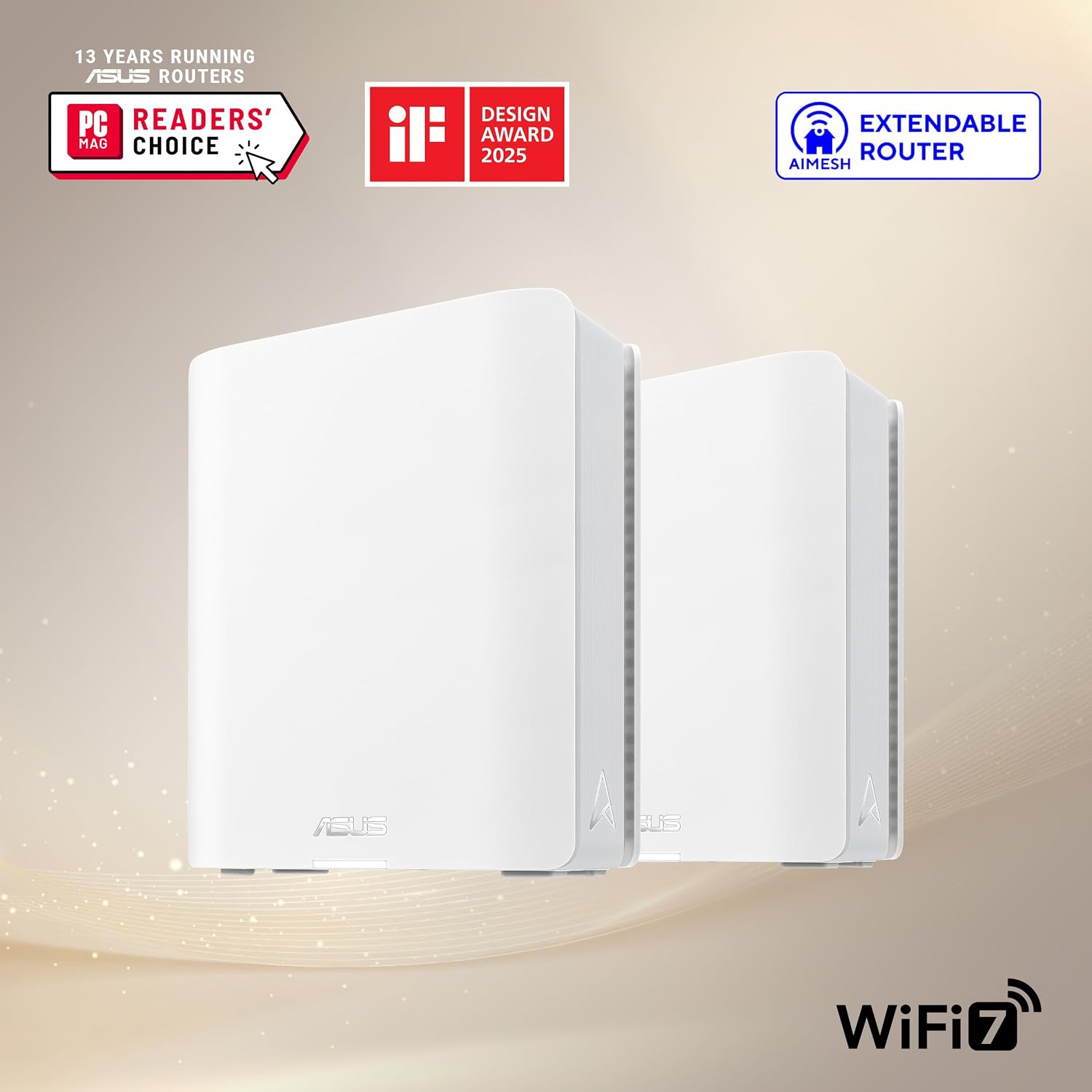ASUS ZenWiFi BT10 Tri-Band WiFi 7 Mesh, 18 Gbps, 3000 sq.ft (1pk), Dual 10G Ports, Security and Parental Controls Included, Smart Home Master SSIDs, 4G & 5G Mobile Tethering