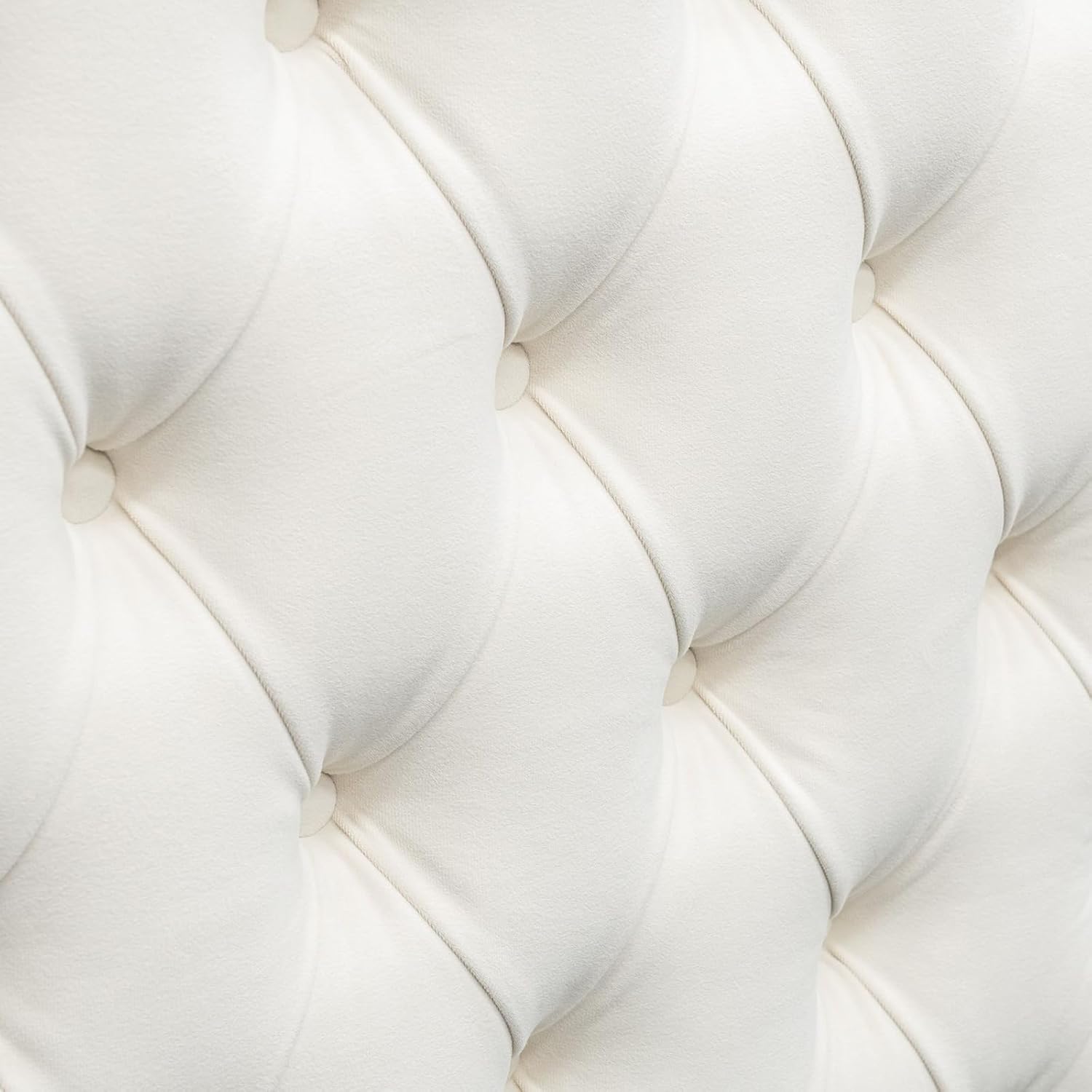 Madison Park Amelia Headboard King Wingback Upholstered - Hand-Tufted Button Detail, Double Nailhead Trim, Foam-Padded Durable Fabric, Adjustable Fit for Classic Bedrooms-Beige Velvet