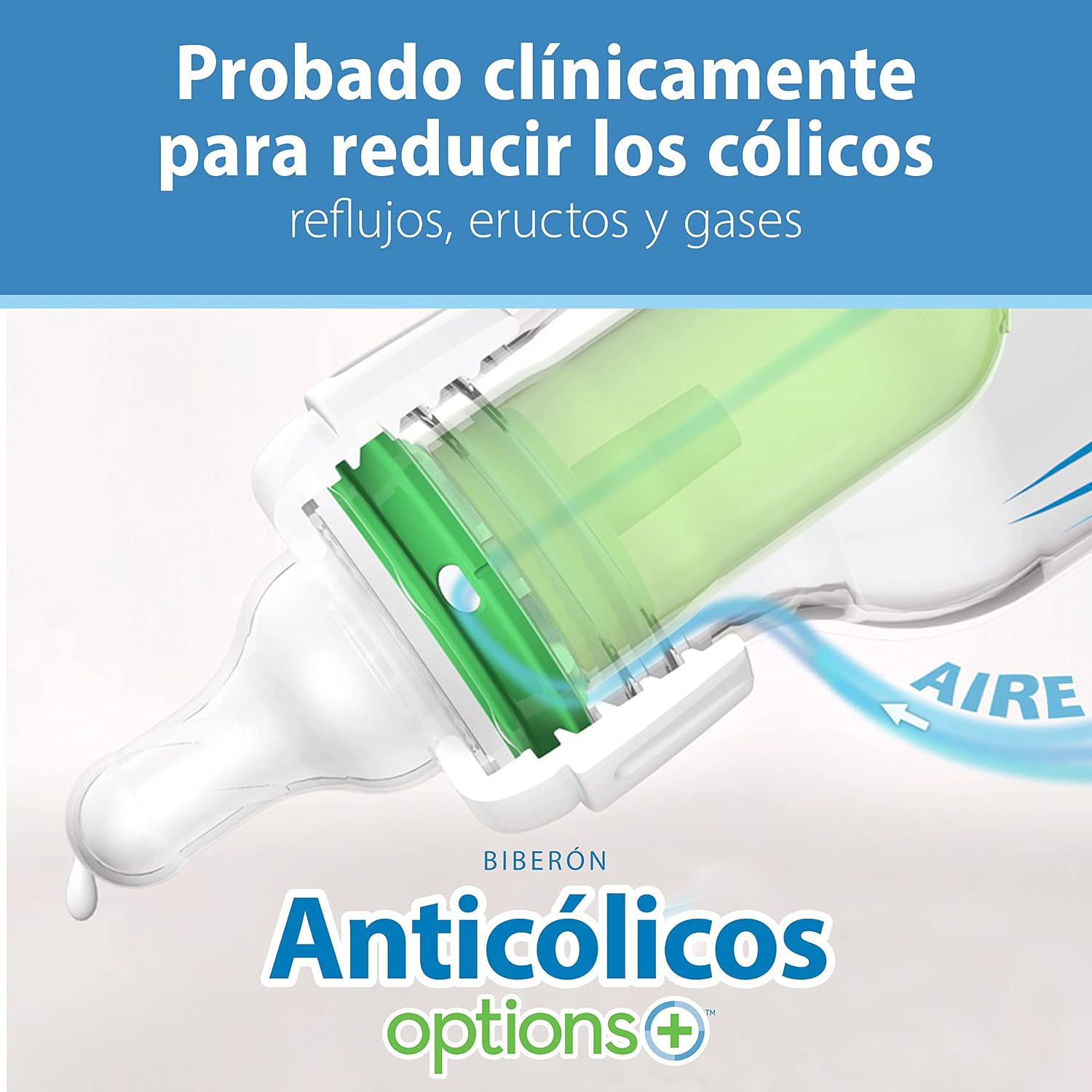 Dr. Brown's Natural Flow Anti-Colic Options+ Narrow Baby Bottle Gift Set with Advantage Pacifier & Bottle Travel Caps, 0m+ (Packaging/Pacifier May Vary) (Pack of 6)
