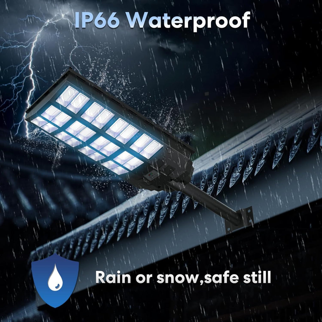 VOOJOY Solar Street Lights Outdoor Waterproof, Dusk to Dawn Solar Lights Outdoor with Motion Sensor and Remote Control for Yard, Parking Lot, Garage, Street, 3 Pack