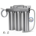 Waterdrop TST-UF 0.01μm Ultra-Filtration Under Sink Water Filter System, Stainless Steel Under Sink Water Filtration System, Removes 99% of Substances, Chlorine, Bad Taste & Odor, No Drill Required