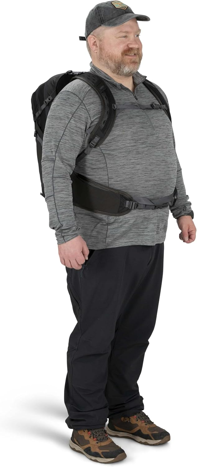 Osprey Sportlite 25L Lightweight Hiking Backpack for Men and Women, Dark Charcoal Grey, S/M, Extended Fit