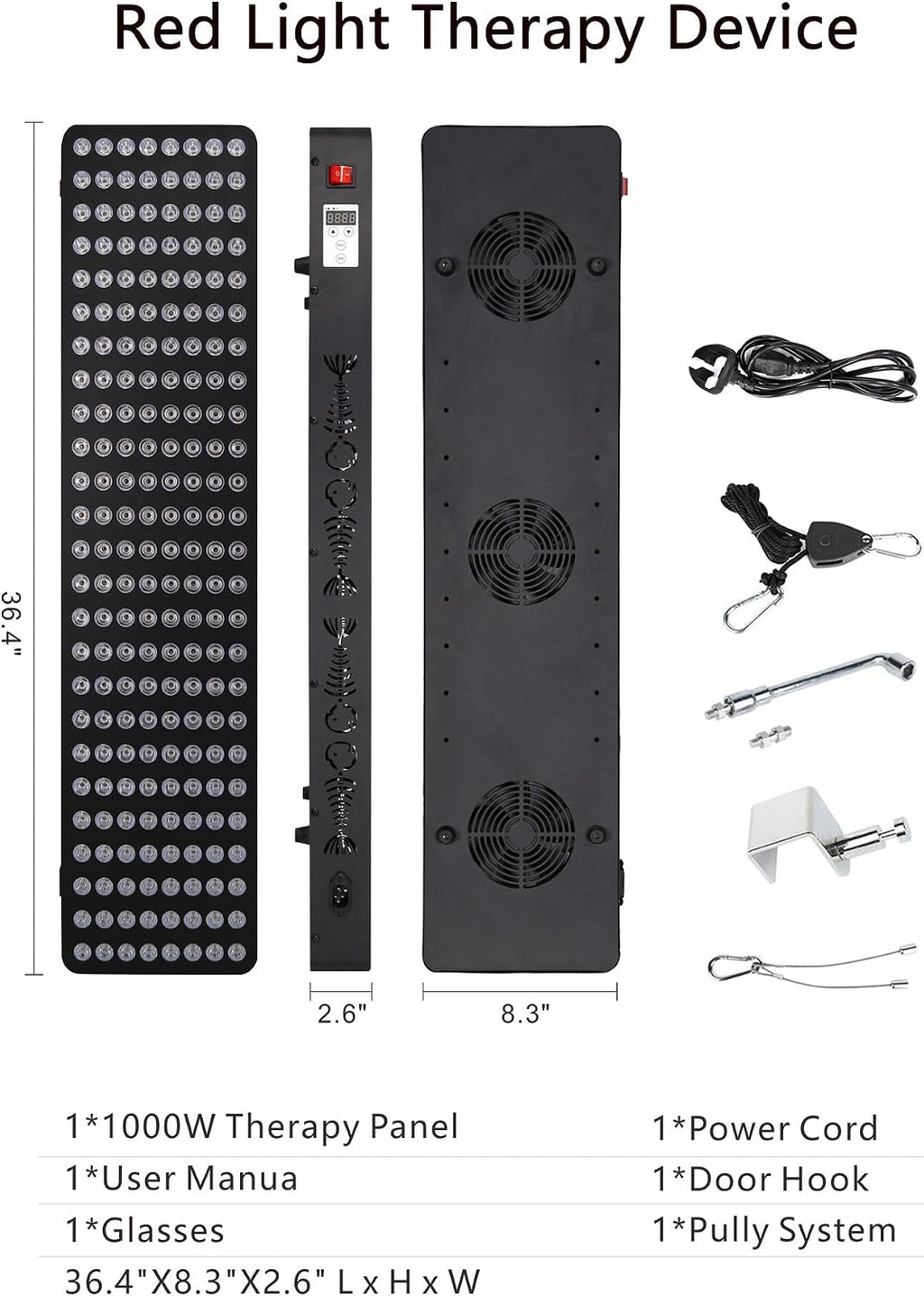 Red Light Therapy for Body Face,Extra Large Infrared Red Light Therapy Panel Full Body for Pain Relief,LED 660nm Red Light Panel & 850nm Near-Infrared Therapy Device (200 LEDs - 1000W)