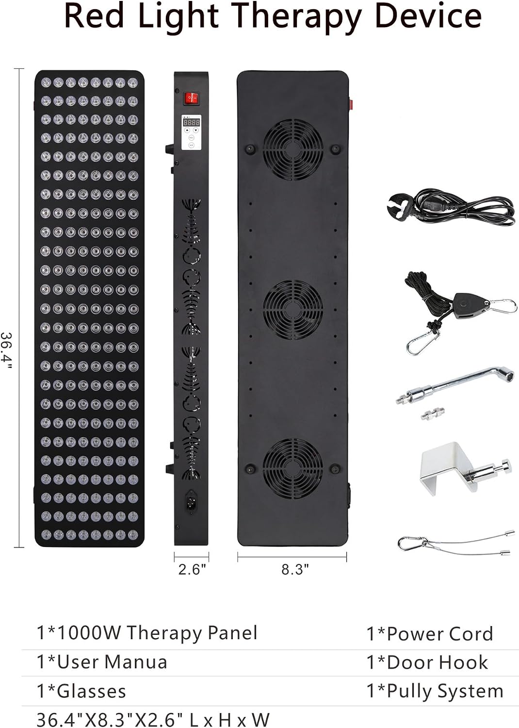 Red Light Therapy for Body Face,Extra Large Infrared Red Light Therapy Panel Full Body for Pain Relief,LED 660nm Red Light Panel & 850nm Near-Infrared Therapy Device (200 LEDs - 1000W)