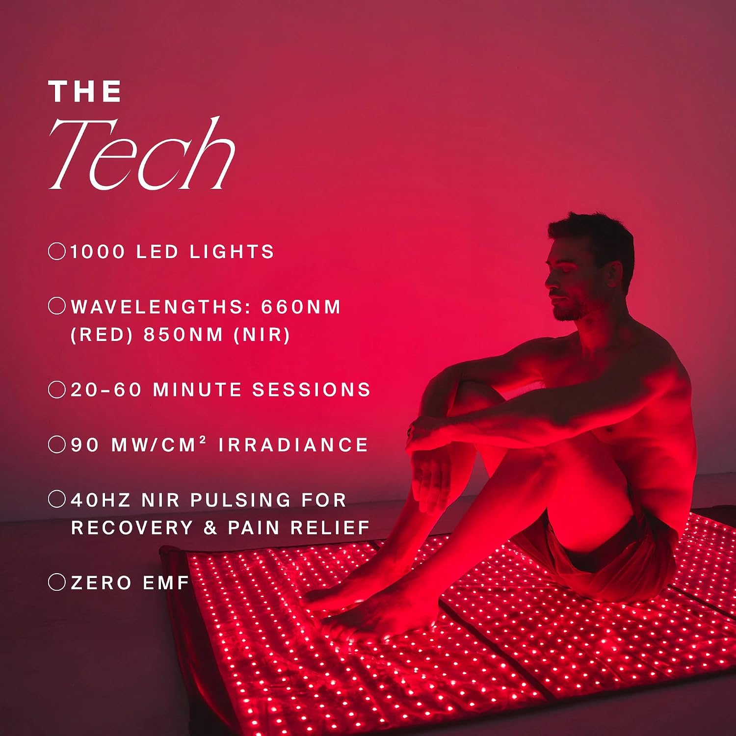 HigherDOSE Full Body Red Light Therapy Mat - Infrared Red Light Therapy Pad with 1,000 LEDs (660nm + 850nm) for Circulation, Recovery, Skin, Energy, Mood & At-Home Redlight Therapy for Body