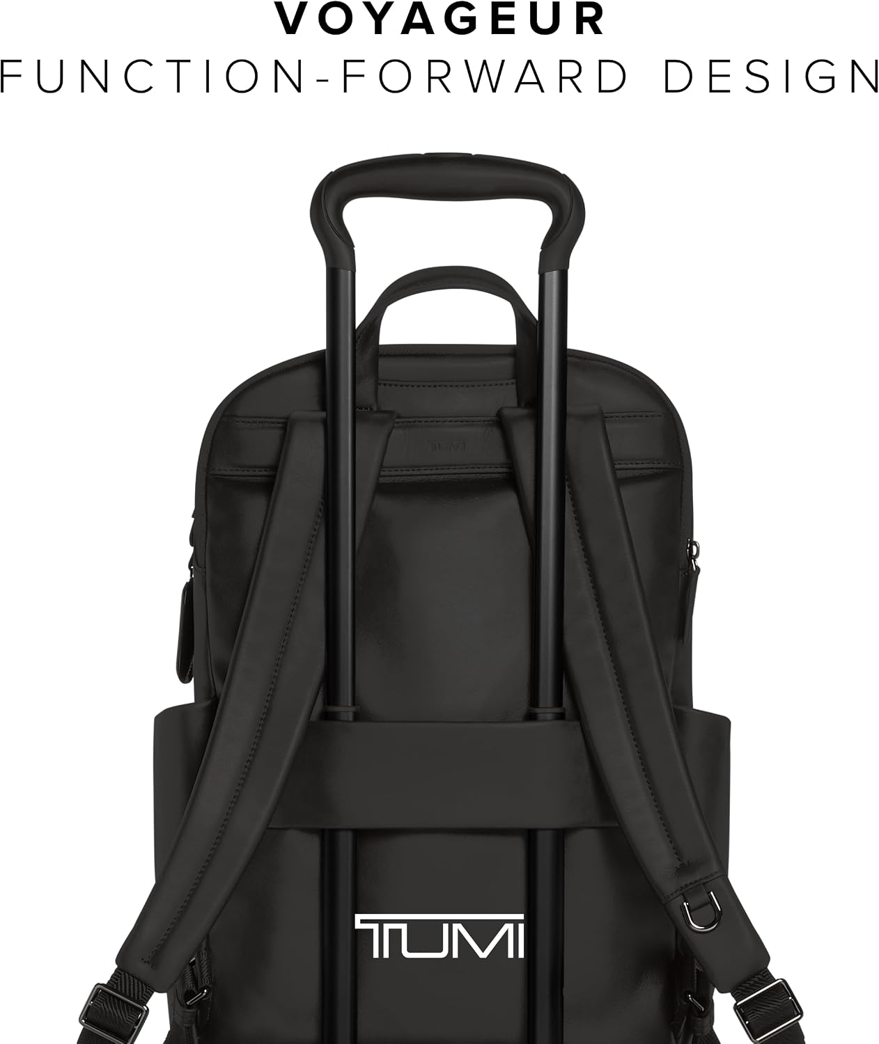 TUMI - Voyageur Raina Backpack - Women's Premium Leather Backpack - Everyday Bag with Phone Pocket & Laptop Compartment - Black, Gunmetal Hardware