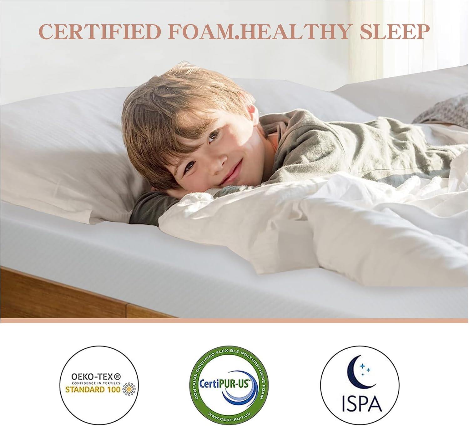 MKDLUFEI 5 Inch California King Memory Foam Mattress, Cool Gel, Medium Firm, White