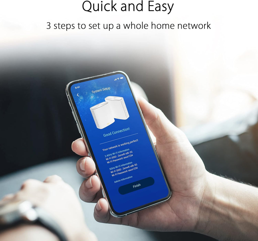 ASUS ZenWiFi Whole-Home Dual-Band Mesh WiFi 6 System XD6 White - 1 Pack, Coverage up to 2,700 sq.ft & 4+ Rooms, 5400Mbps, AiMesh, Lifetime Free Internet Security, Parental Control, Easy Setup