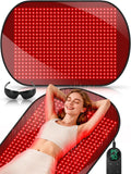 43'' x 26'' Red Light Therapy Mat for Body, 580 LEDs Near Infrared Light Therapy Pad Adjustable 10-90 min Timer, 660nm & 850nm Home Red Light Therapy for Back Belly Knee, 60W with Glasses