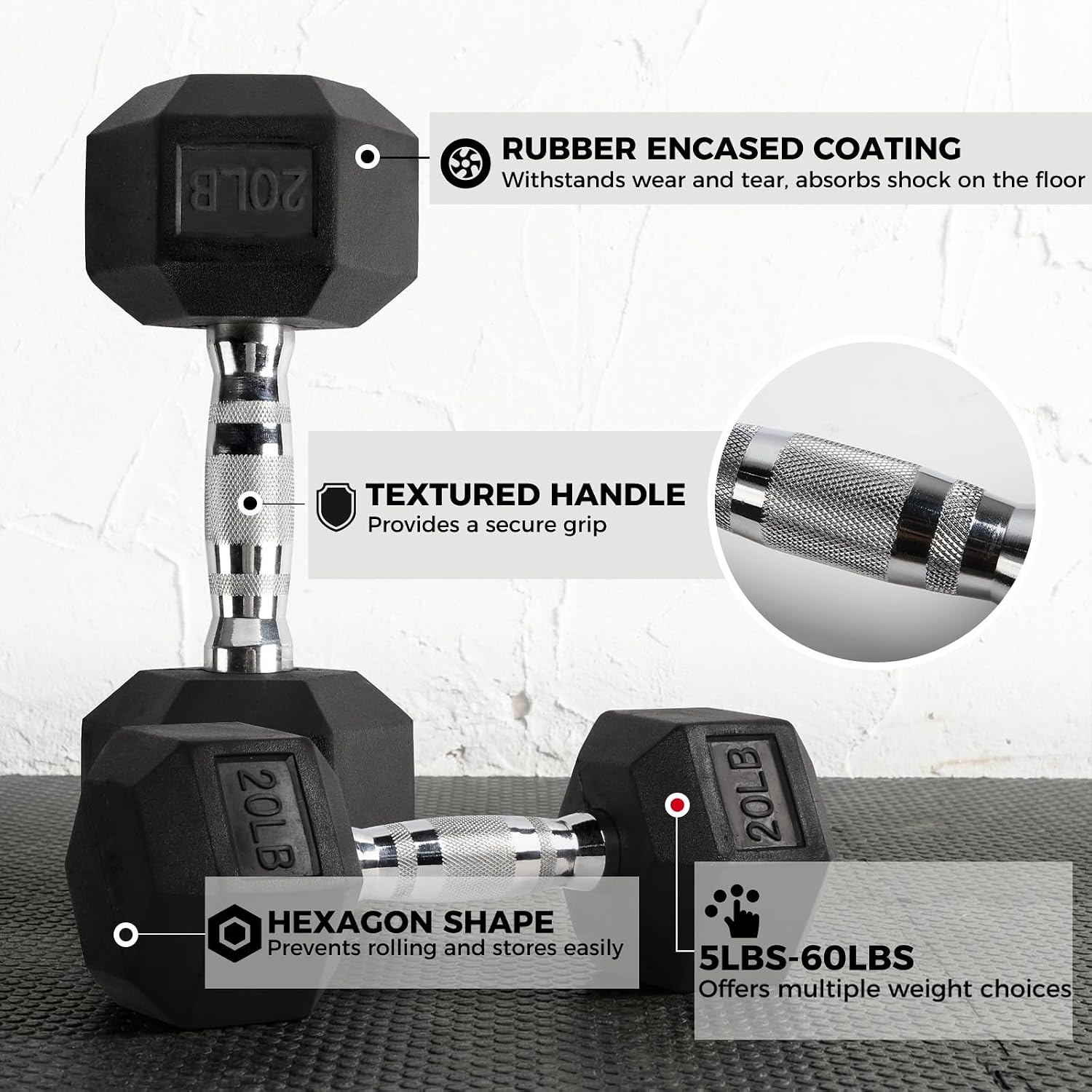 RITFIT 300/350/650LBS Rubber Coated Hex Dumbbell Set with Rack and Multi-Position Weight Bench, 1300LB Capacity for Full Body Workout