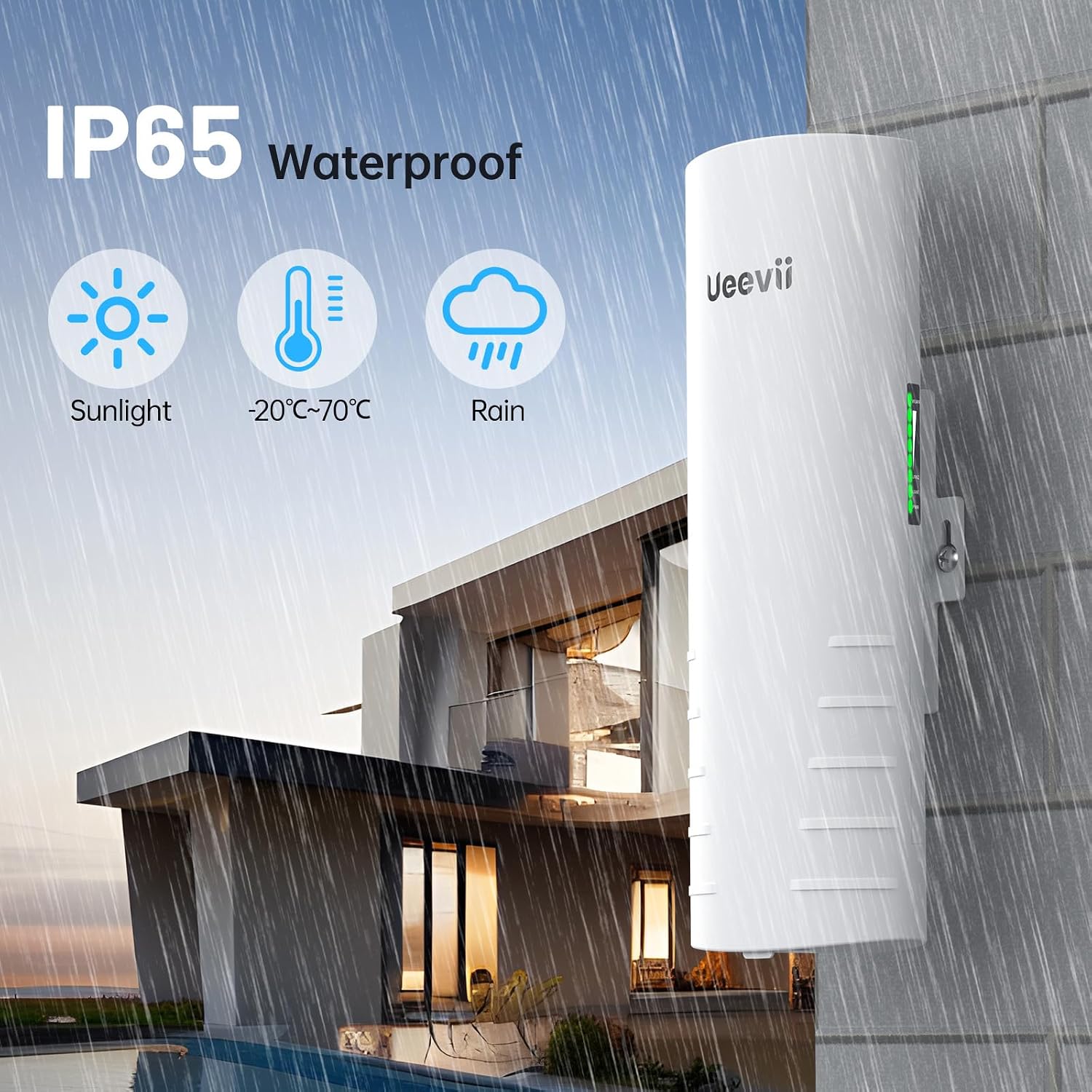 Wireless Bridge for Easy Network Expansion,5.8G Point to Point Extending Wi-Fi to Outbuildings,Outdoor Wi-Fi Network Bridge W/ 1000Mbps RJ45Port and 16dBi Antenna,PoE Powered, IP65 Waterproof, 2-Pack