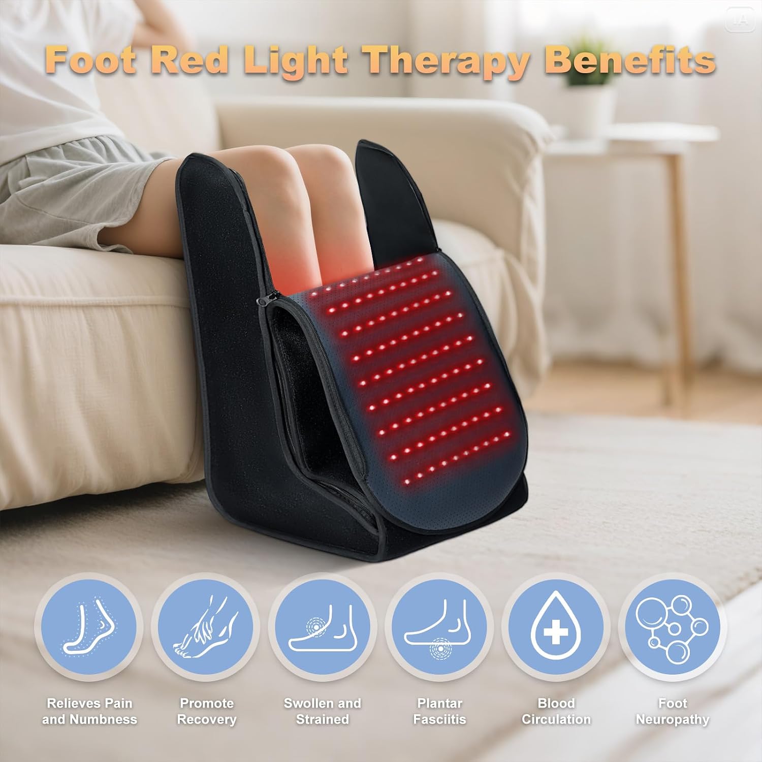 Red Light Therapy Device for Feet, Knees, Ankles & Legs – 2026 Upgraded 4 Therapy Modes, 5 Intensity Levels, 10–90 Min Timer, Red & Infrared Light Therapy for Home & Travel Use (13.8 × 10 × 19 in)