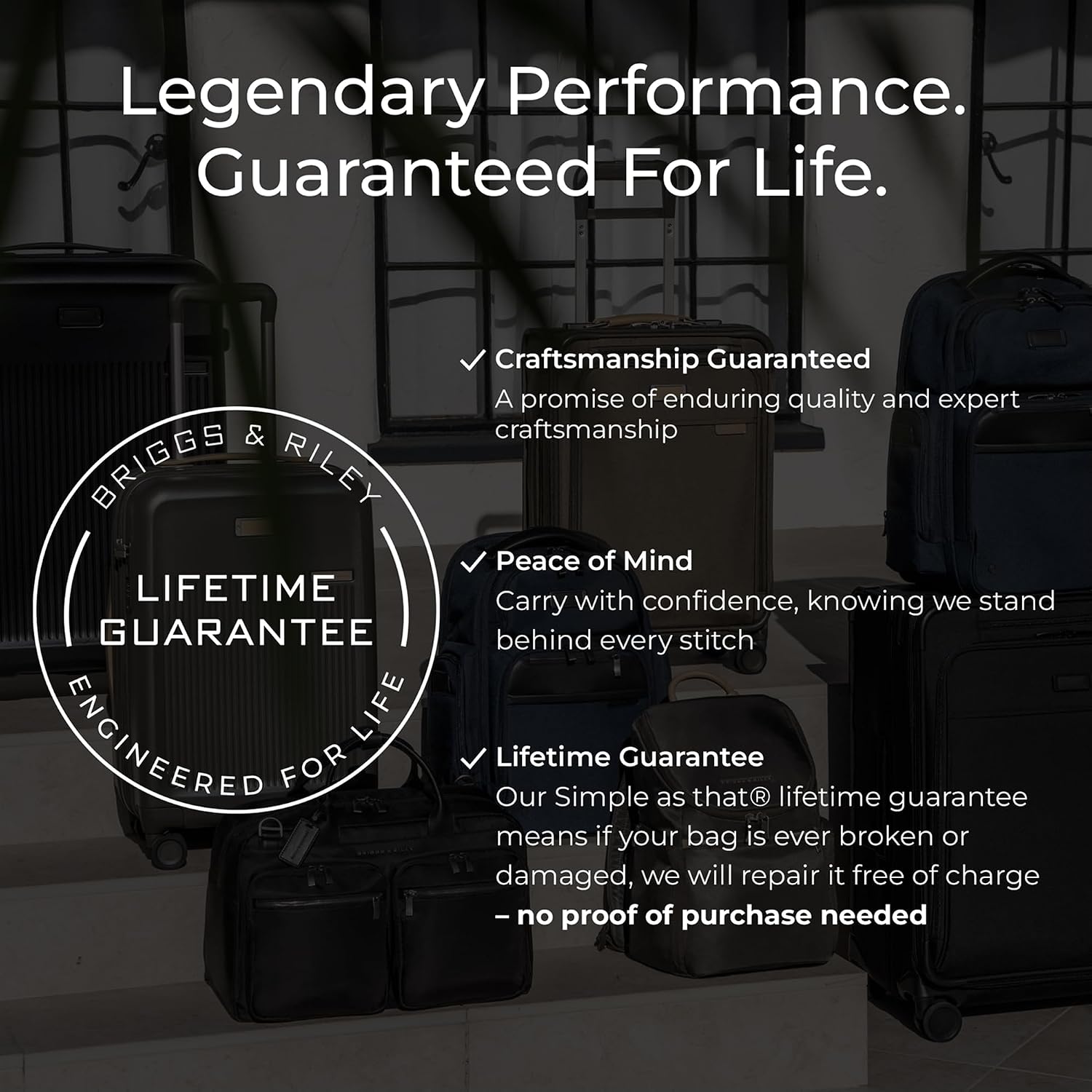 Briggs & Riley 26' Medium Expandable Upright - Checked Luggage for Travel, Suitcases with Wheels, Softside Rolling Bag for Men & Women, Self-Repairing Zipper - Baseline Collection, Black