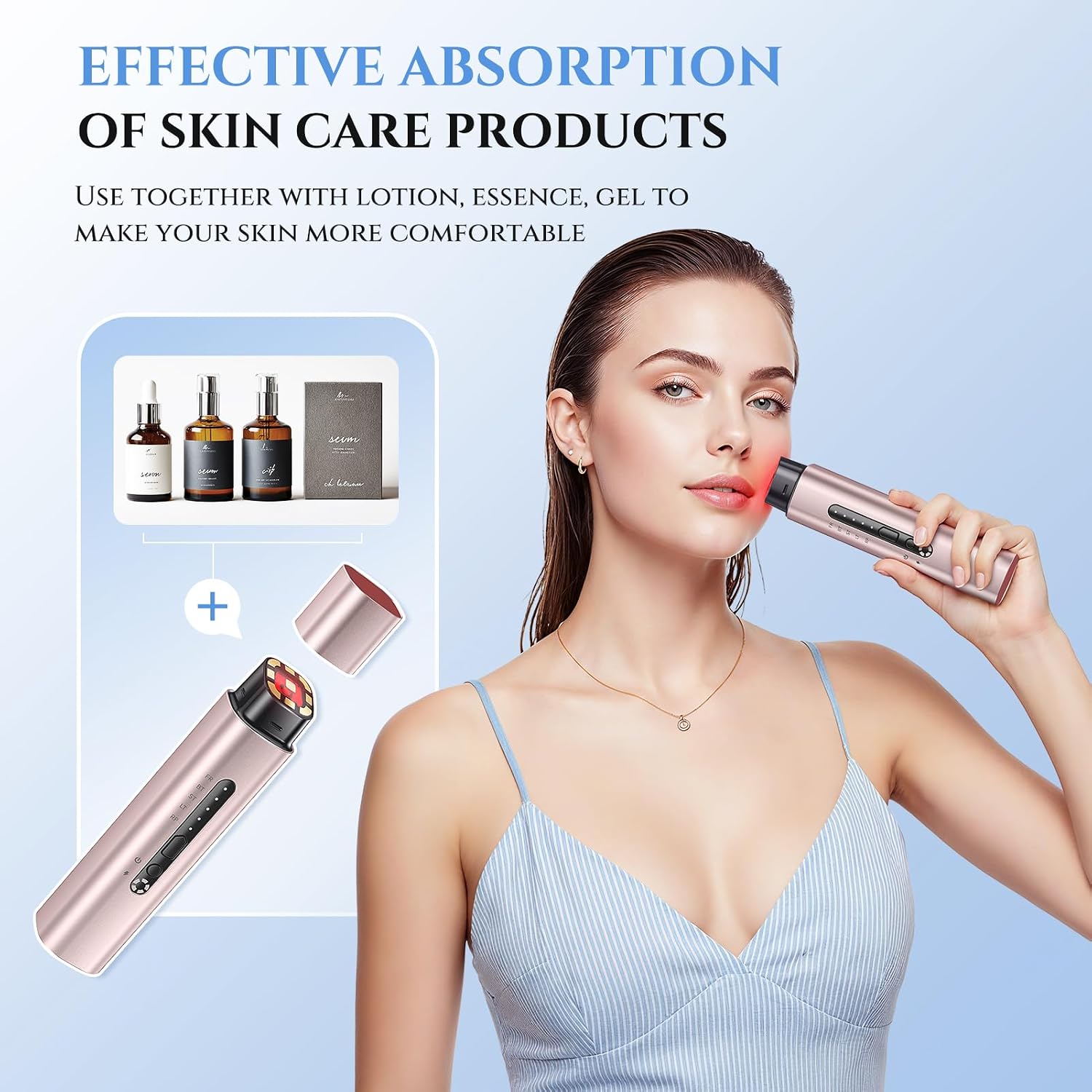 5-in-1 Mutifunctional Face Massager Tool - Skin Tightening & Lifting Device - 5 Color Face Light Therapy Device - Professional Skin Care Beauty Devices for Face, Neck, and Eyes