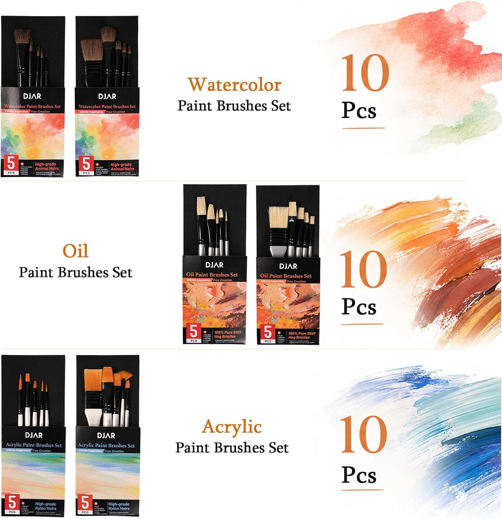 DJAR 169Pcs Art Painting Kit with French Easel, 96 Acrylic, Watercolor & Oil Paint Set, Professional All-in-One Complete Art Supplies Painting Set for Adults, Artists, Beginners