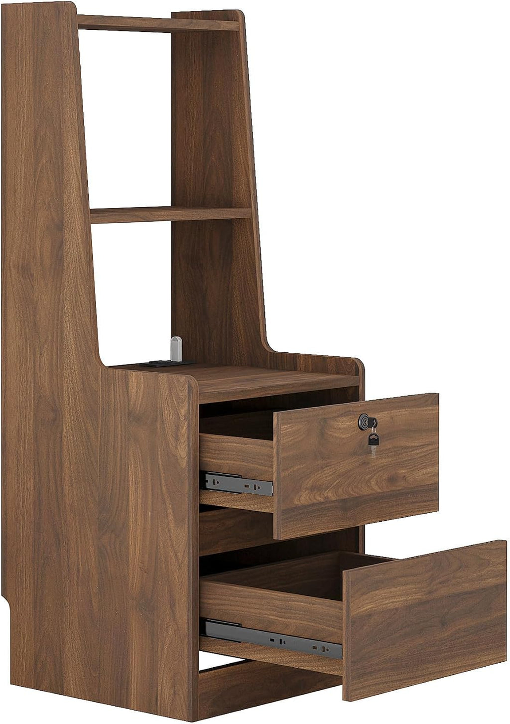 Gecheer Nightstands Set of 2 with Charging Station, Smart Nightstand with Night Light & Bookshelf, Modern Farmhouse Bedside Tables, Wooden Storage Cabinets for Bedroom, Living Room, Corridor