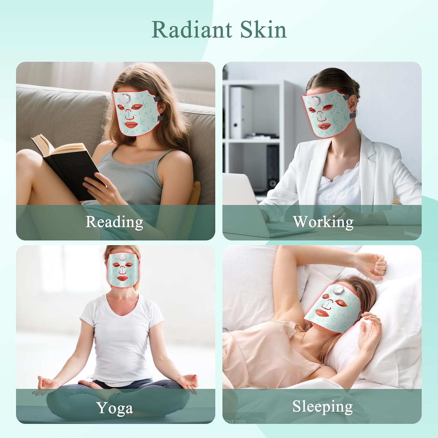 Red Light Therapy for Face, 7 Colors LED Red Light Therapy Mask, USB-C Rechargeable Silicone Face Mask, Hands-Free Skincare Device for Home Spa, Daily Self-Care, Relaxation & Travel