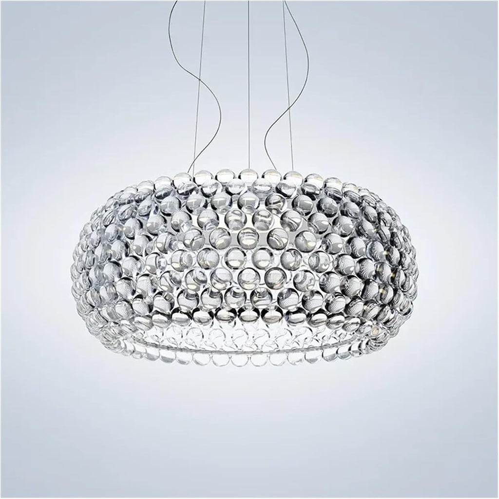 Chandelier, Nordic Foscarini Caboche LED Pendant Light Acrylic Ball Hanging Chandeliers Living Room Restaurant Decor Art Classical Luminaria(Warm,Amber_Dia 35CM)