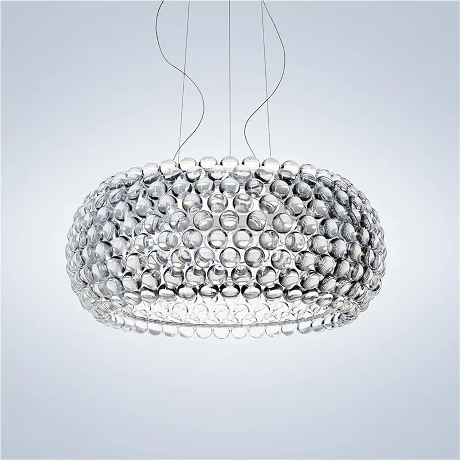 Chandelier, Nordic Foscarini Caboche LED Pendant Light Acrylic Ball Hanging Chandeliers Living Room Restaurant Decor Art Classical Luminaria(Warm,Transparent_Dia 35CM)