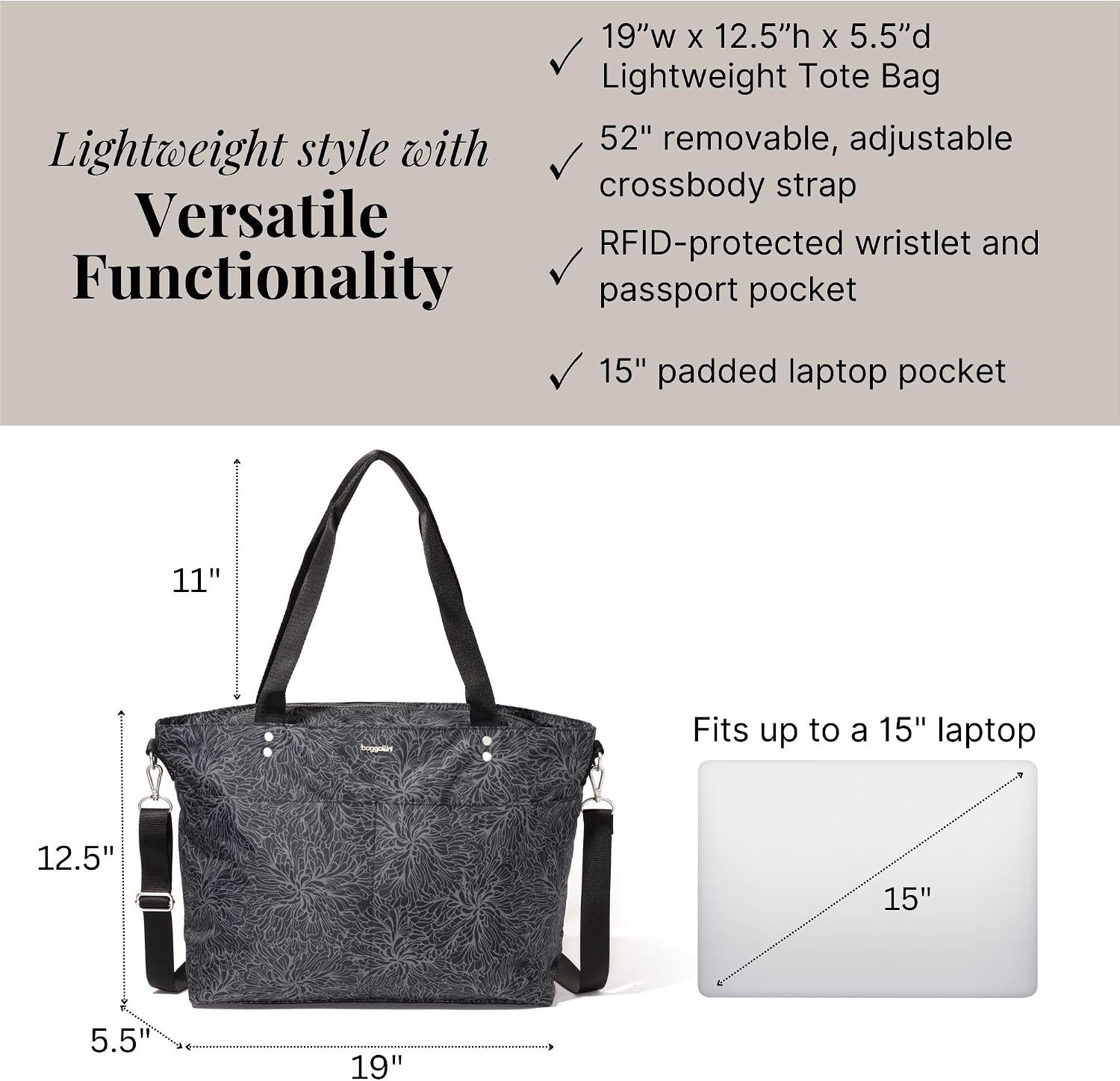 Baggallini Carryall Laptop Tote